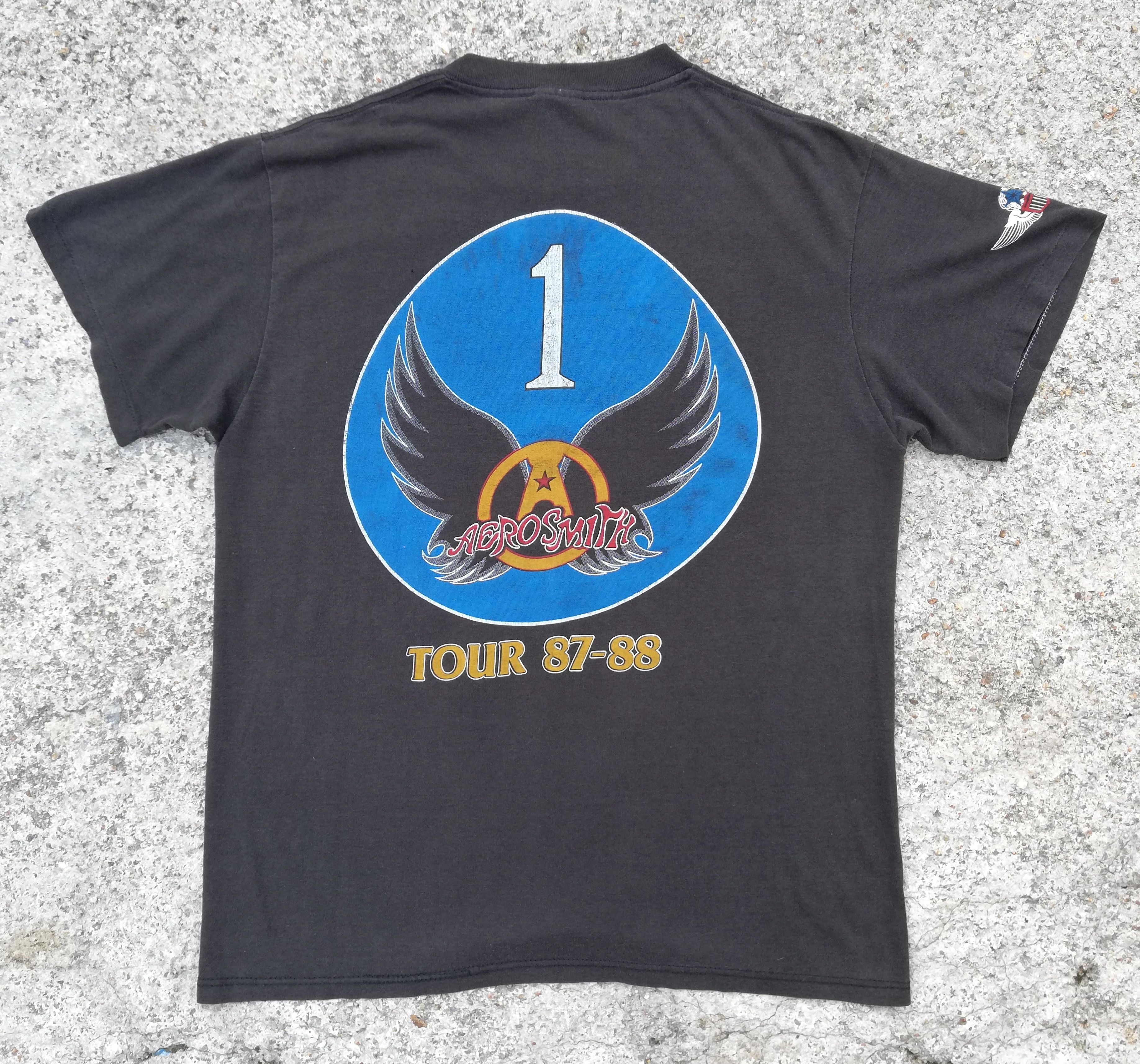 Aerosmith × Band Tees × Vintage 🔥Aerosmith Aero Force One Tour 1987 - 88 Tee Spring Ford🔥 Size US M / EU 48-50 / 2 - 11 Thumbnail