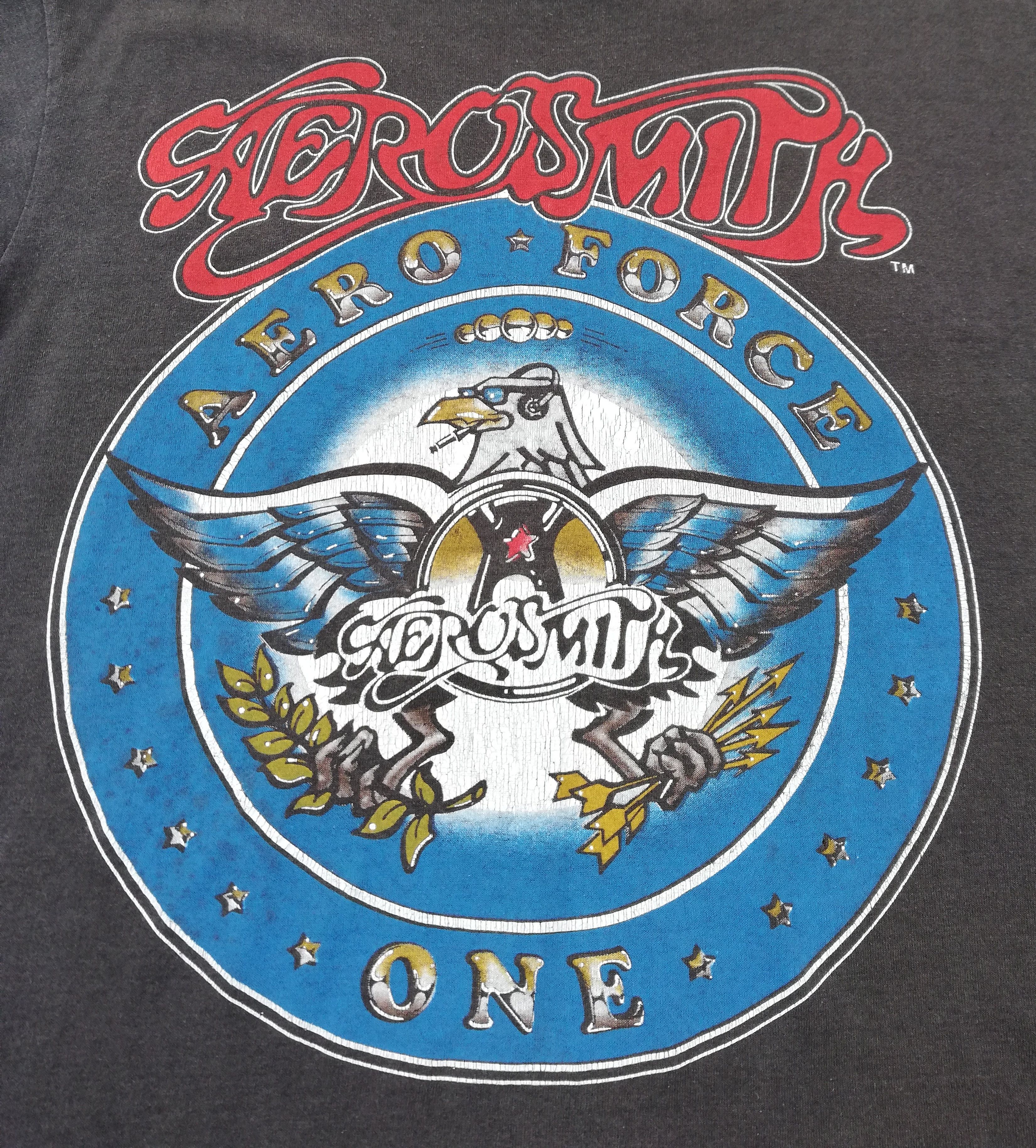 Aerosmith × Band Tees × Vintage 🔥Aerosmith Aero Force One Tour 1987 - 88 Tee Spring Ford🔥 Size US M / EU 48-50 / 2 - 3 Thumbnail