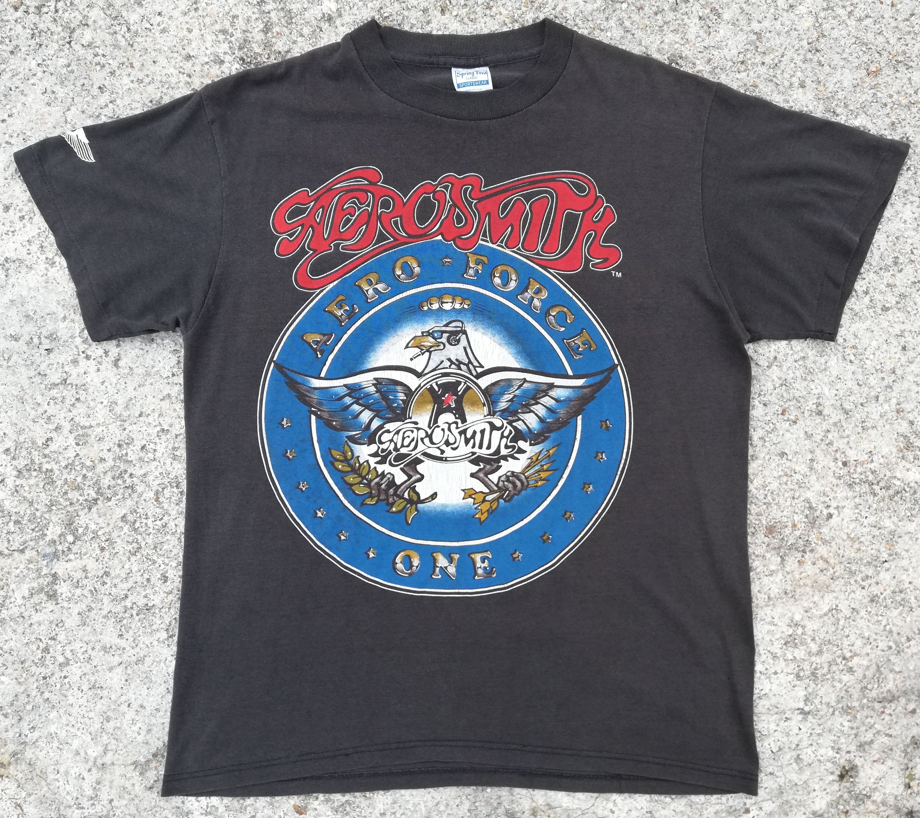 Aerosmith × Band Tees × Vintage 🔥Aerosmith Aero Force One Tour 1987 - 88 Tee Spring Ford🔥 Size US M / EU 48-50 / 2 - 1 Thumbnail