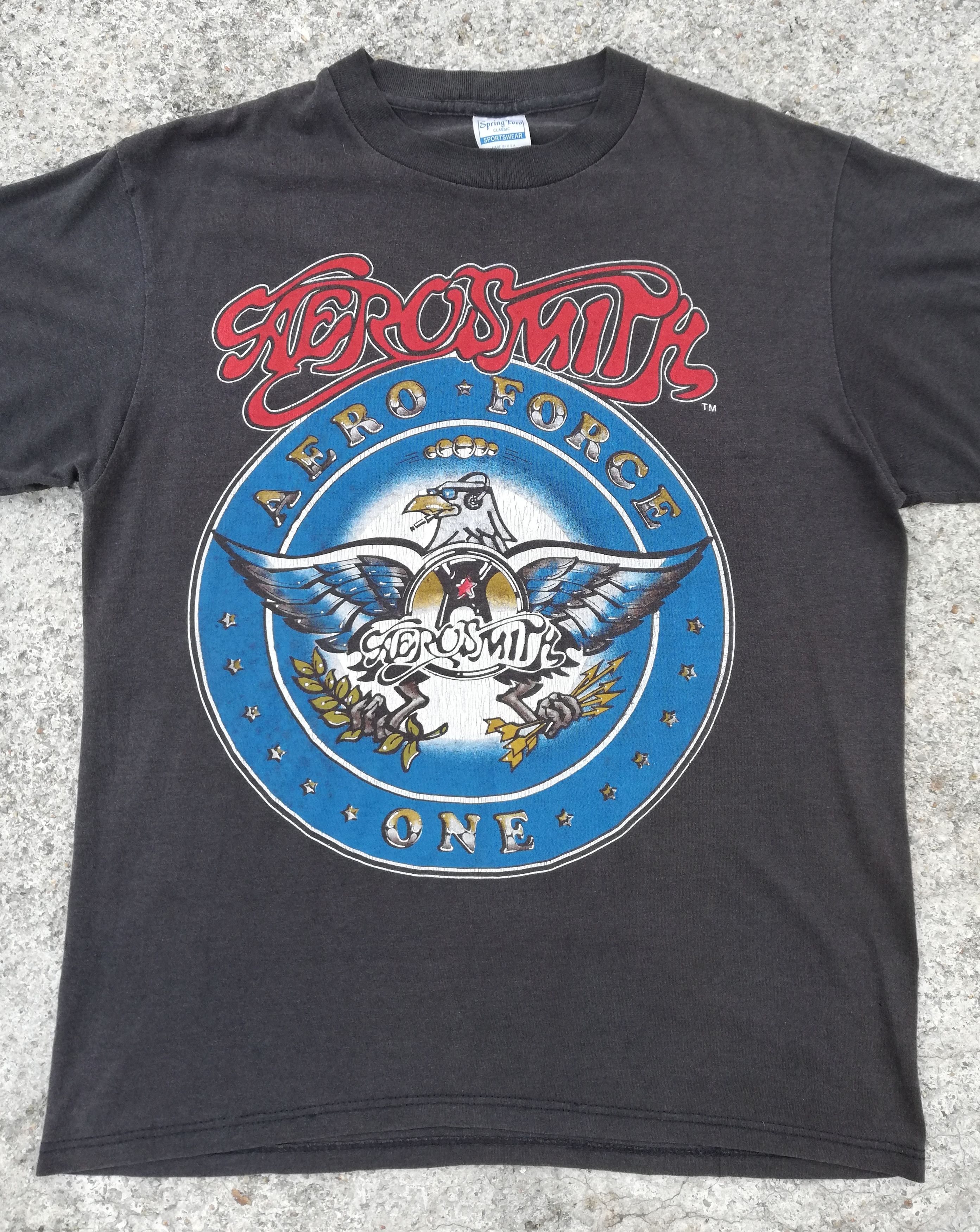 Aerosmith × Band Tees × Vintage 🔥Aerosmith Aero Force One Tour 1987 - 88 Tee Spring Ford🔥 Size US M / EU 48-50 / 2 - 2 Thumbnail