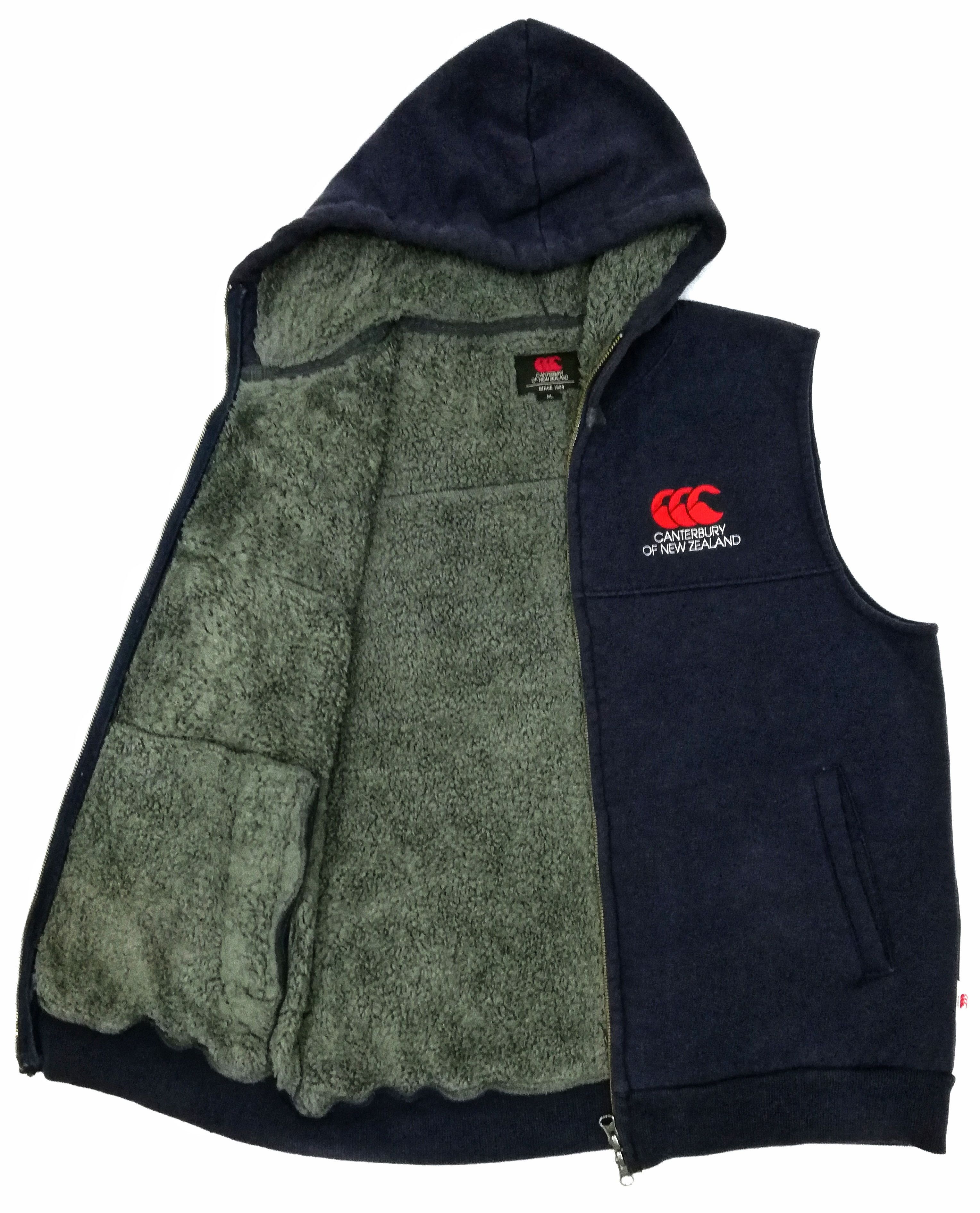 Canterbury of New Zealand 🔥Canterbury Blue Navy Sleeveless Hoodie Fleece Jacket🔥 Size US M / EU 48-50 / 2 - 1 Thumbnail