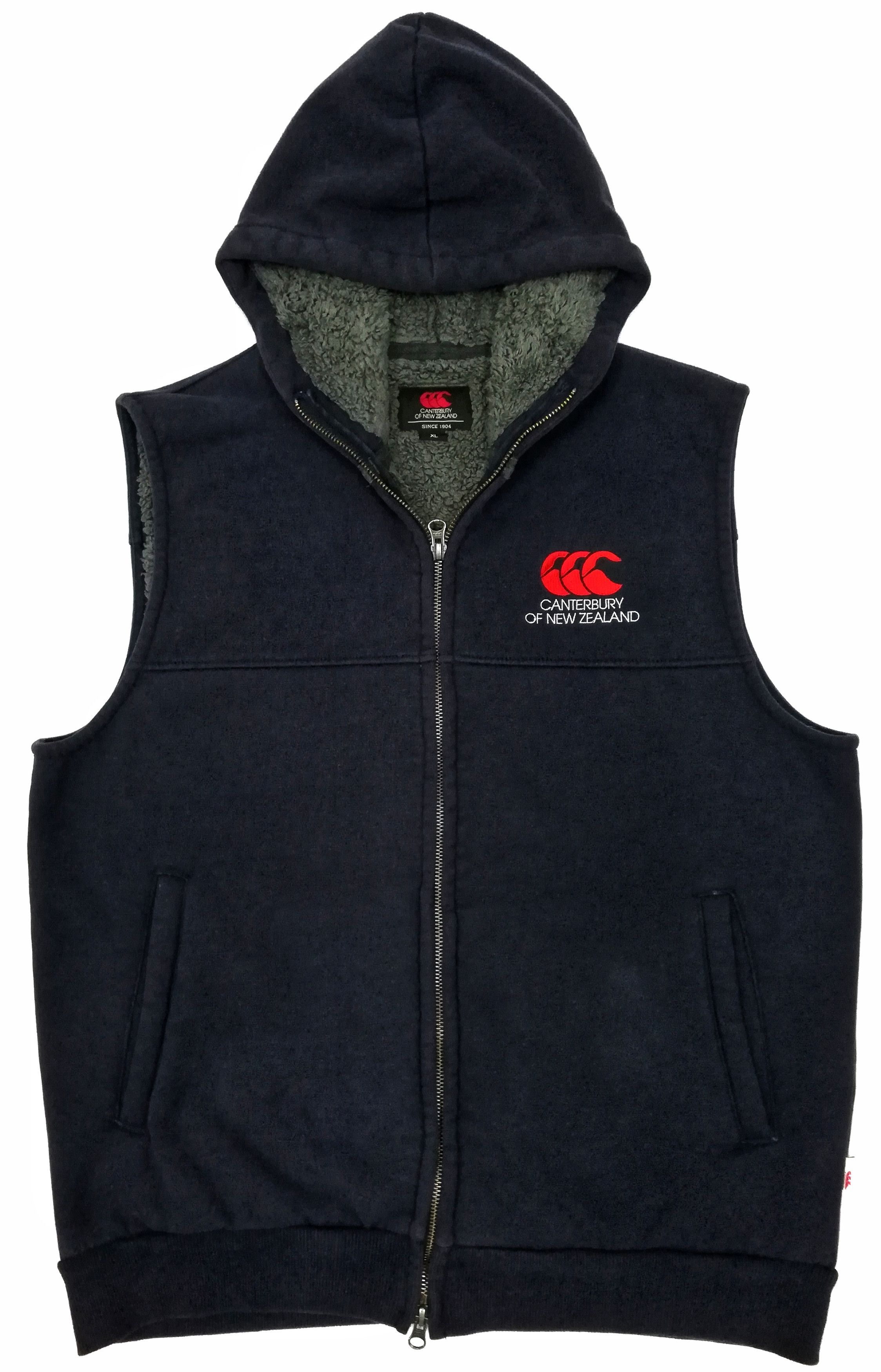 Canterbury of New Zealand 🔥Canterbury Blue Navy Sleeveless Hoodie Fleece Jacket🔥 Size US M / EU 48-50 / 2 - 2 Thumbnail