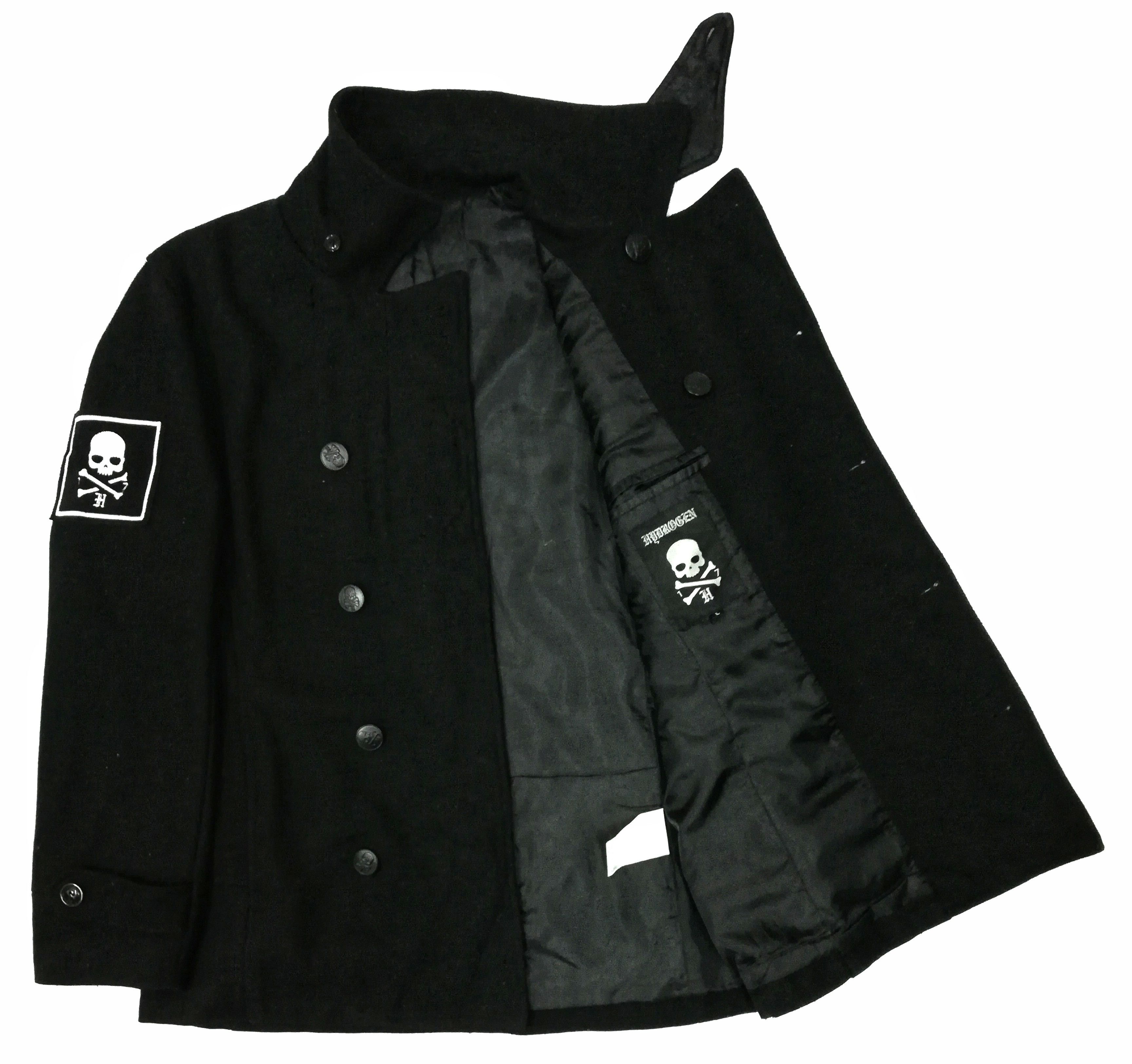 image of Hydrogen 1 Hydrogen Double Breasted Wool Cashmere Overcoat in Black, Men's (Size Small)