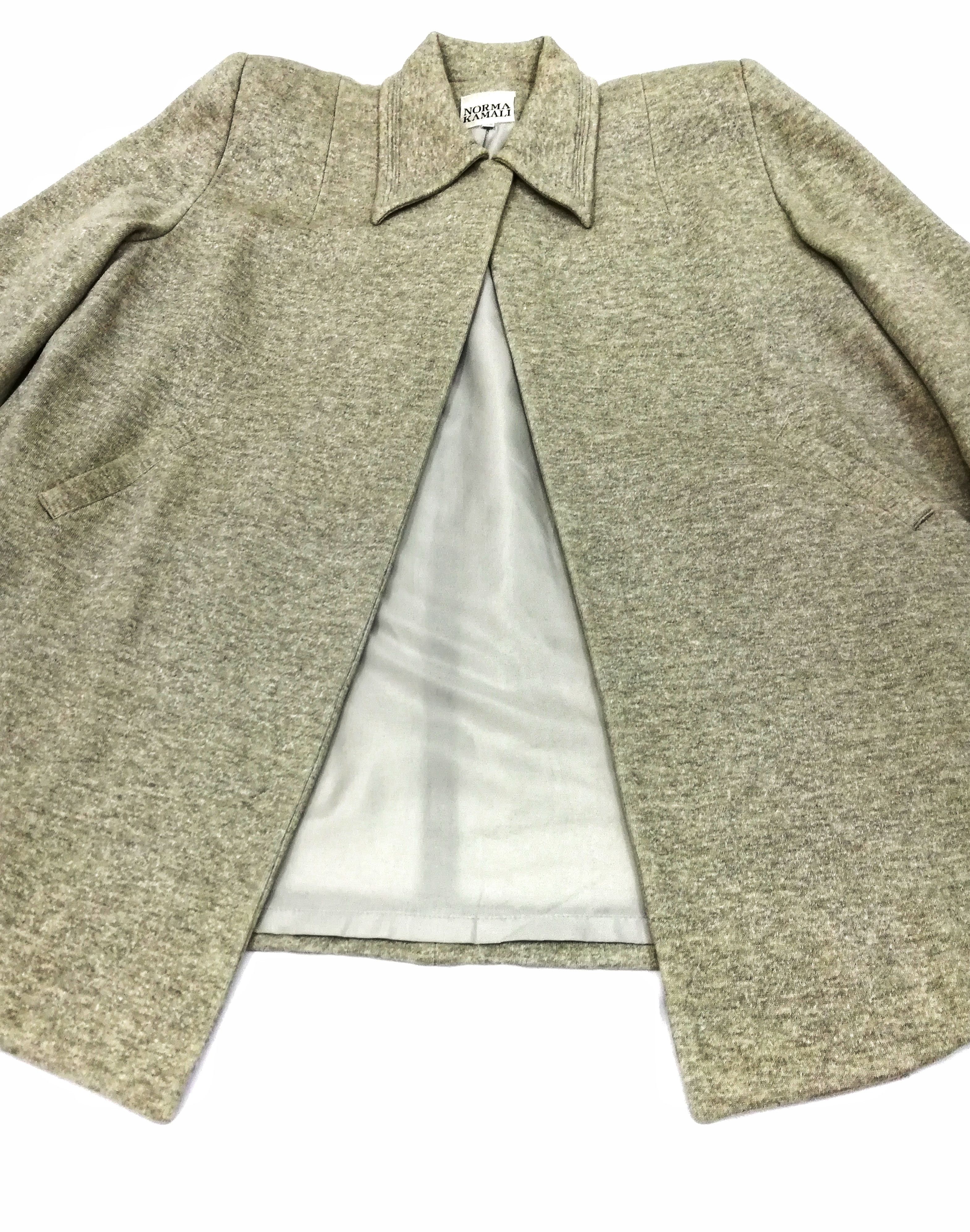 Designer 🔥Norma Kamali Minimalist Grey Long Coat Polyester/Cotton Size US M / EU 48-50 / 2 - 4 Thumbnail