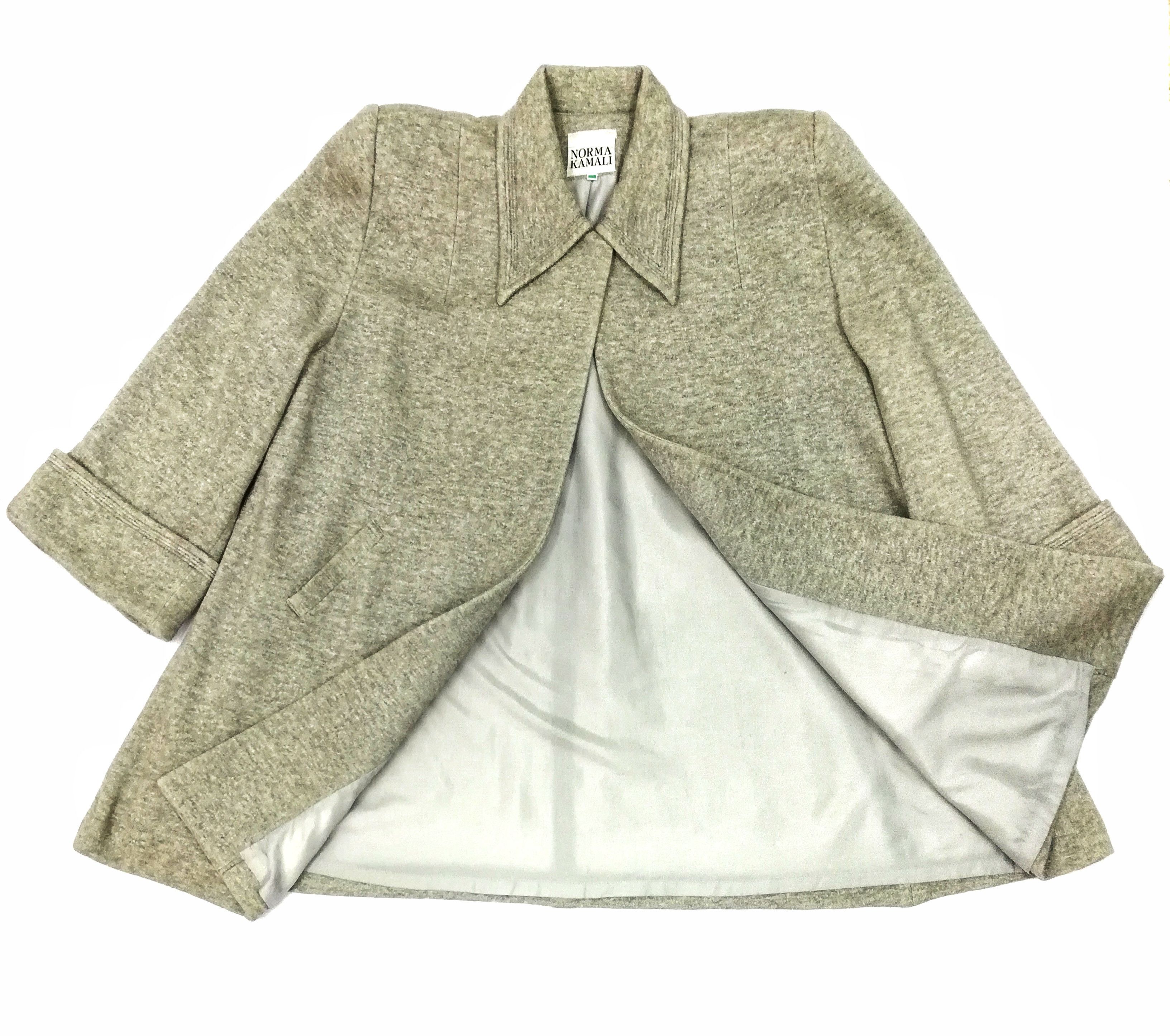 Designer 🔥Norma Kamali Minimalist Grey Long Coat Polyester/Cotton Size US M / EU 48-50 / 2 - 1 Thumbnail