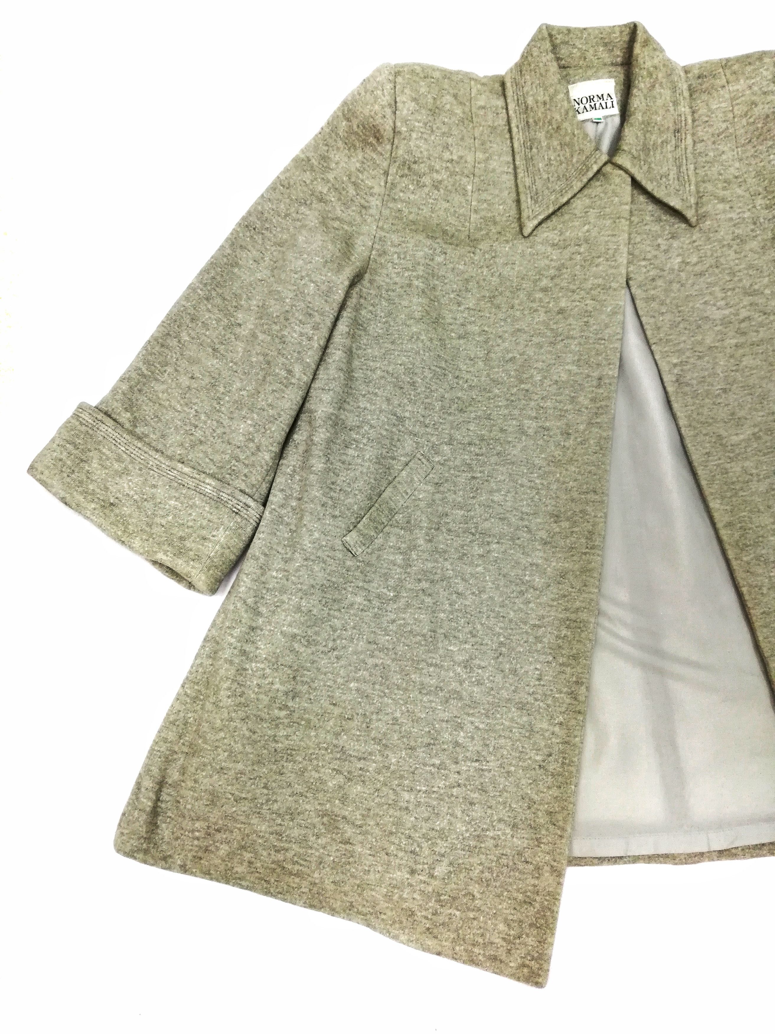 Designer 🔥Norma Kamali Minimalist Grey Long Coat Polyester/Cotton Size US M / EU 48-50 / 2 - 3 Thumbnail
