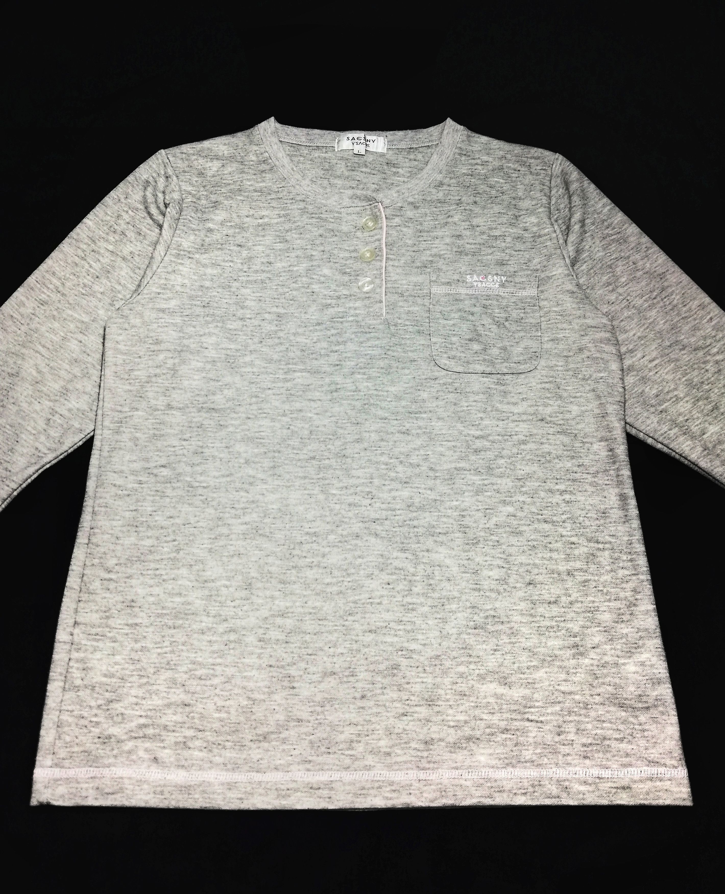 Yohji Yamamoto 🔥Y’saccs By Yohji Yamamoto Button Henley Long Sleeve Shirt Size US M / EU 48-50 / 2 - 2 Thumbnail