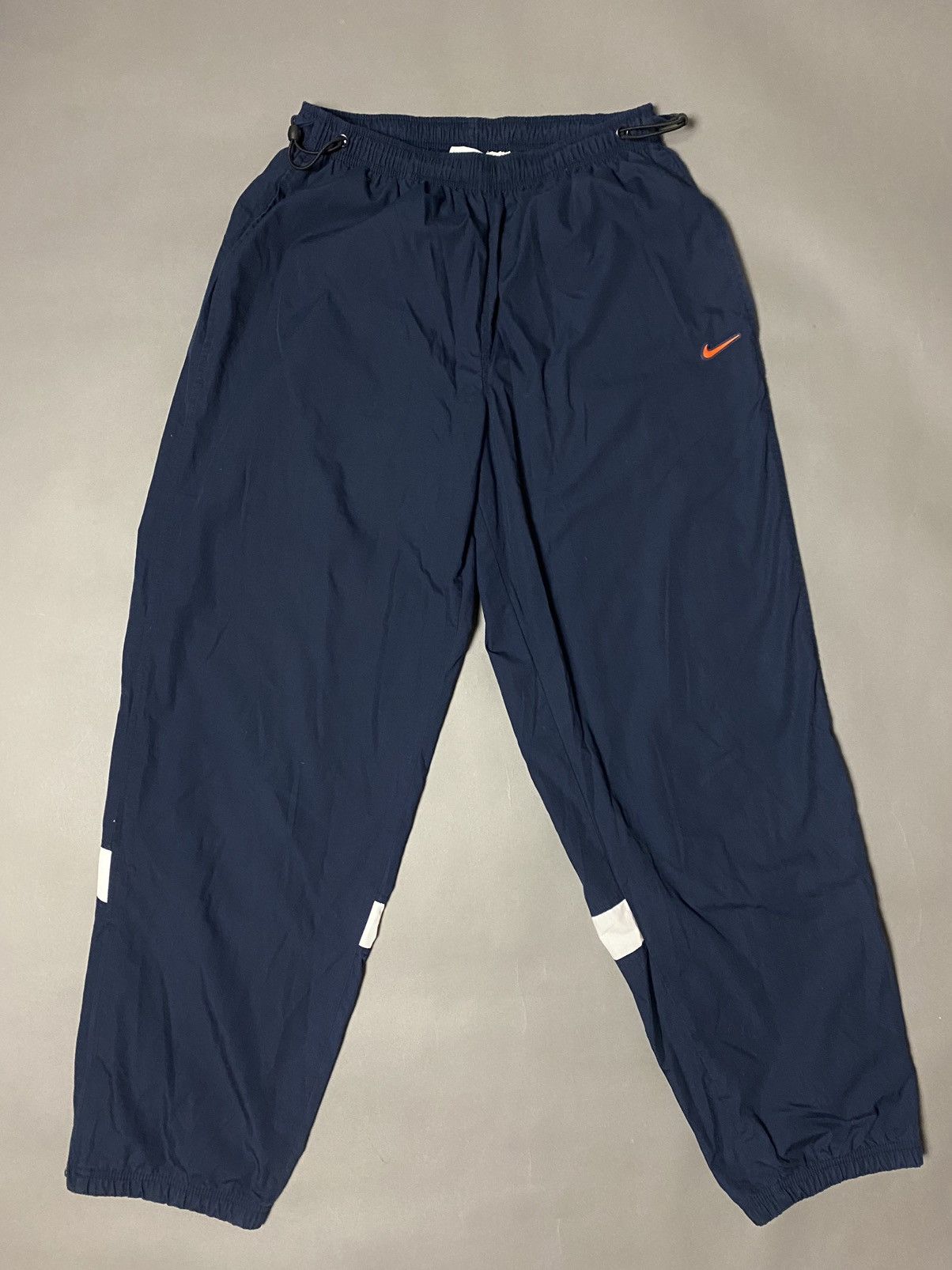 Nike × Vintage Nike vintage navy track pants small swoosh 2000s Size US 32 / EU 48 - 1 Thumbnail