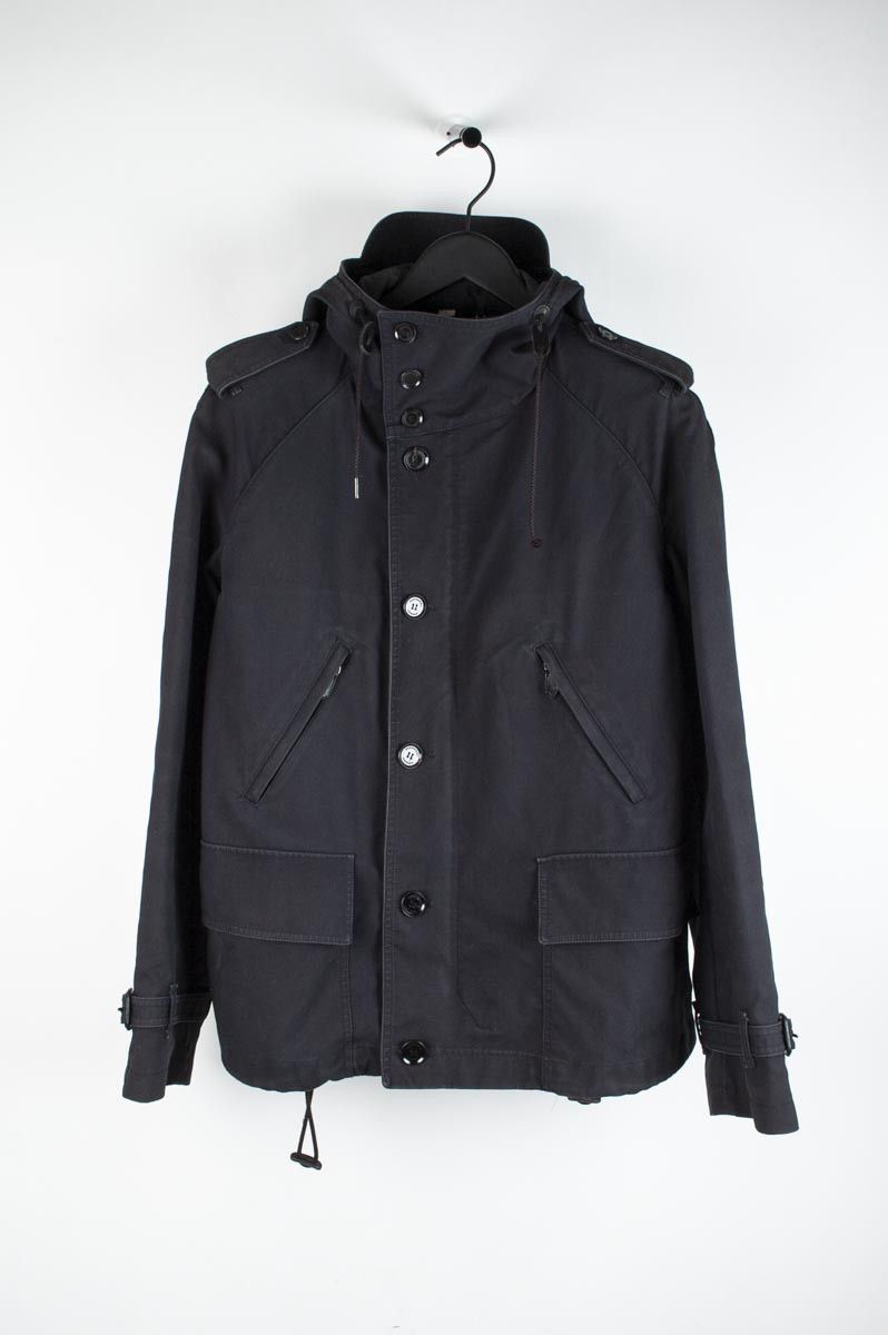 image of Burberry Men Navy Short Parka Jacket Coat Size L, H2913