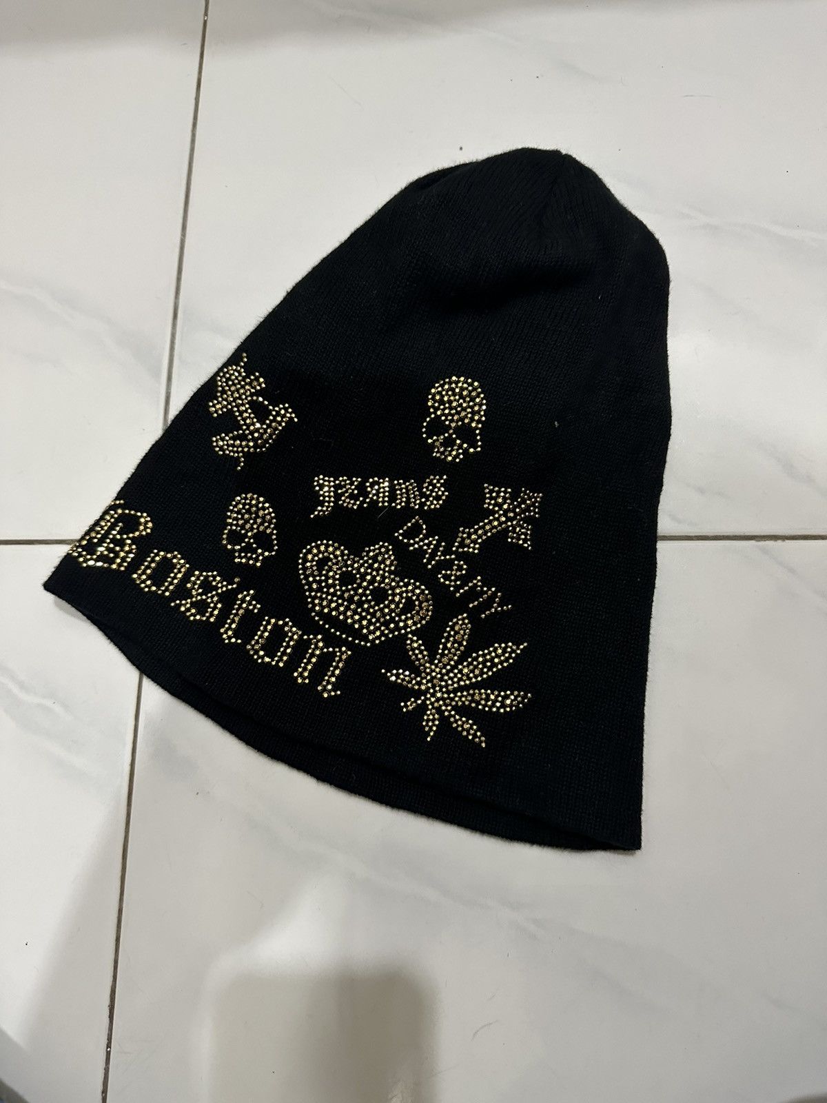 Japanese Brand RARE Swarovski Boston Jeans Day & My Skull Beanie Size ONE SIZE - 4 Thumbnail