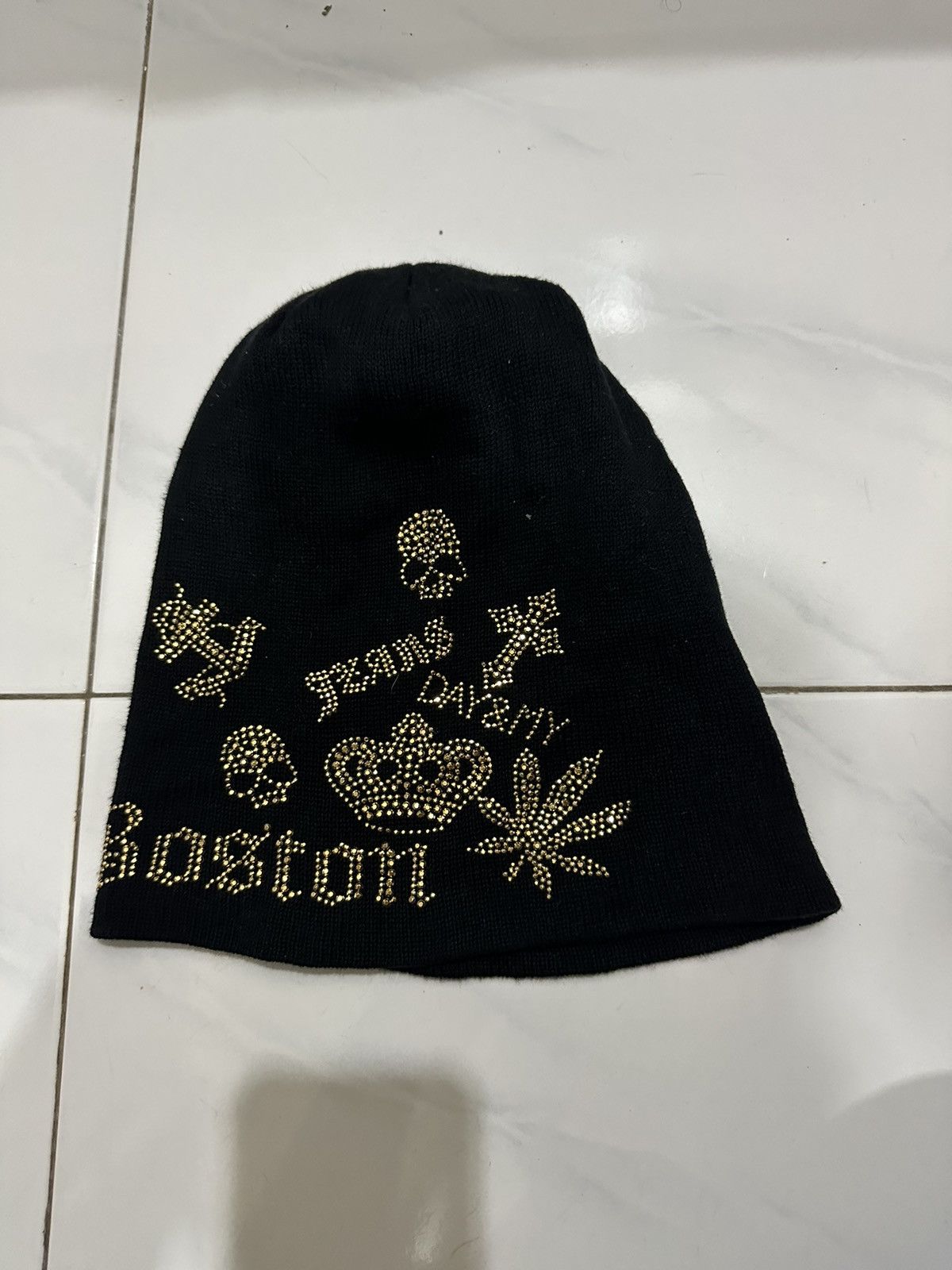 Japanese Brand RARE Swarovski Boston Jeans Day & My Skull Beanie Size ONE SIZE - 2 Thumbnail