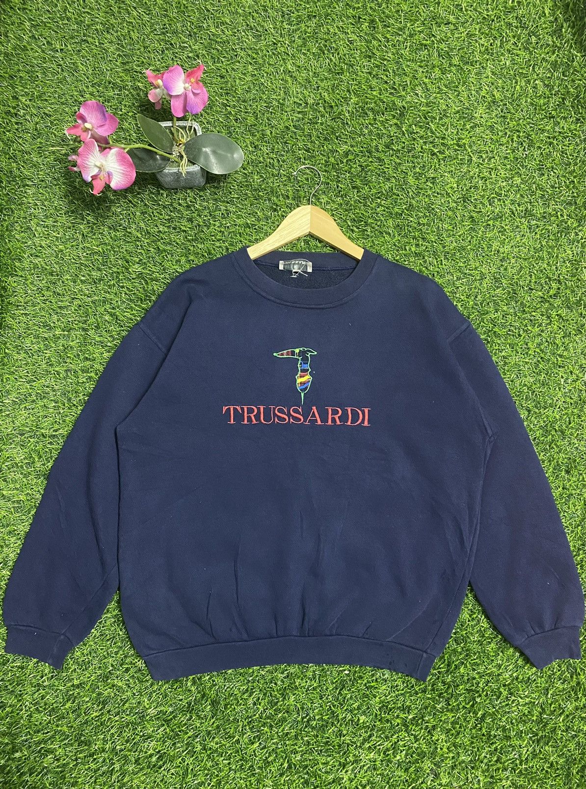 Trussardi × Vintage Vintage Trussardi Sweatshirt Size US L / EU 52-54 / 3 - 1 Thumbnail