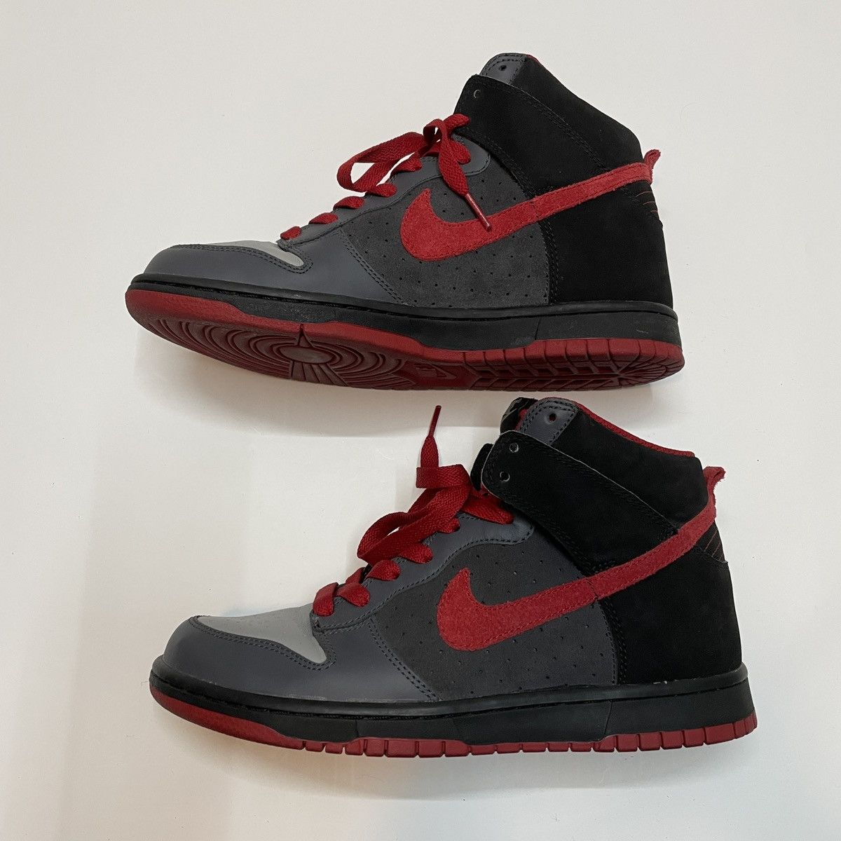 Nike Nike Dunk High Medium Grey / Varsity Red-Black 2008 Size 8.5 Size US 8.5 / EU 41-42 - 4 Thumbnail