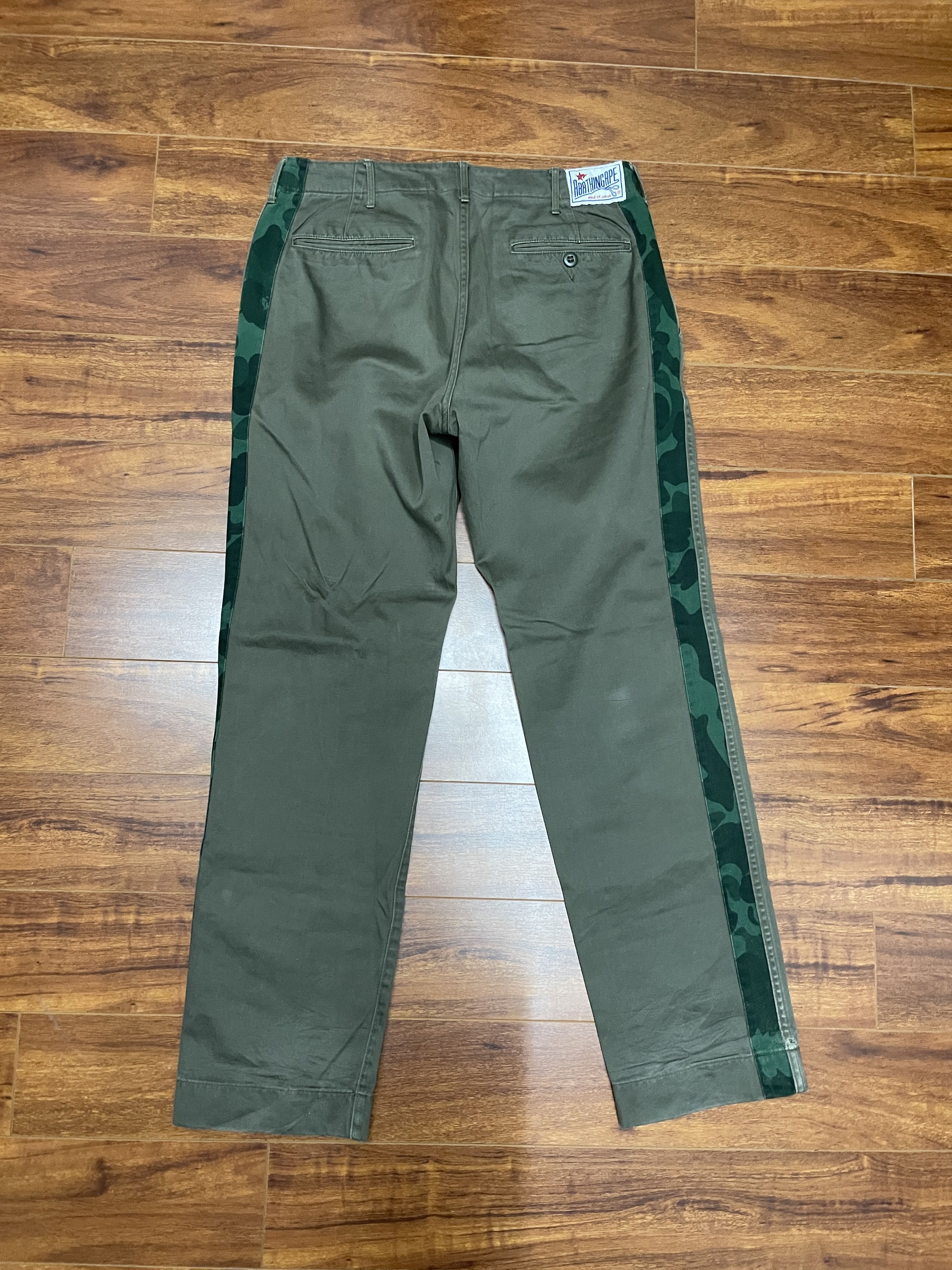 Bape 2004 Bape Camo Side Stripe Khaki Chino Pants Size Medium Size US 32 / EU 48 - 2 Thumbnail