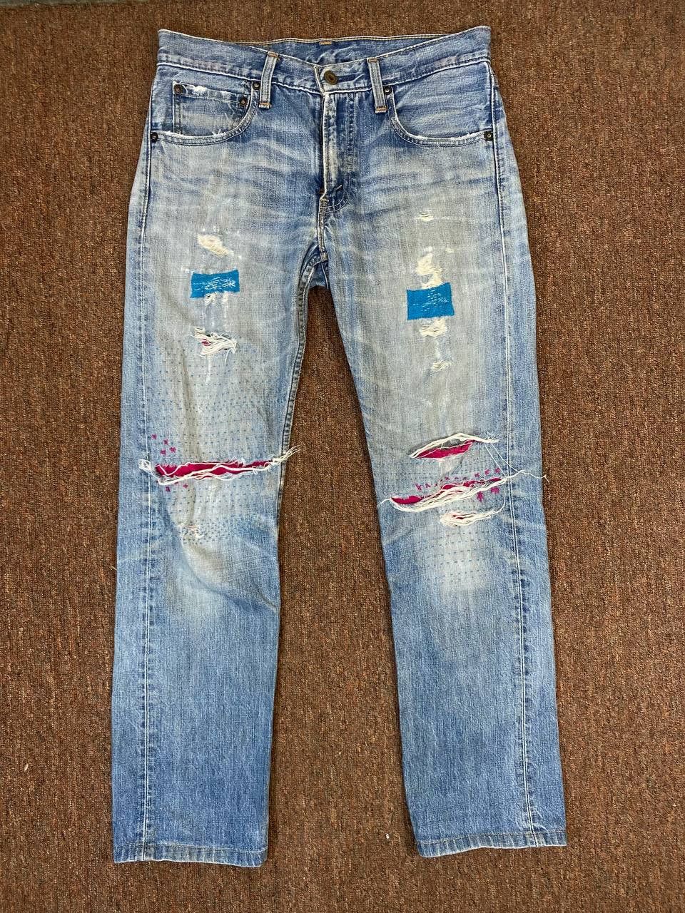 Levi's vintage levis 506 distressed denim custom shashiko Size US 32 / EU 48 - 1 Thumbnail