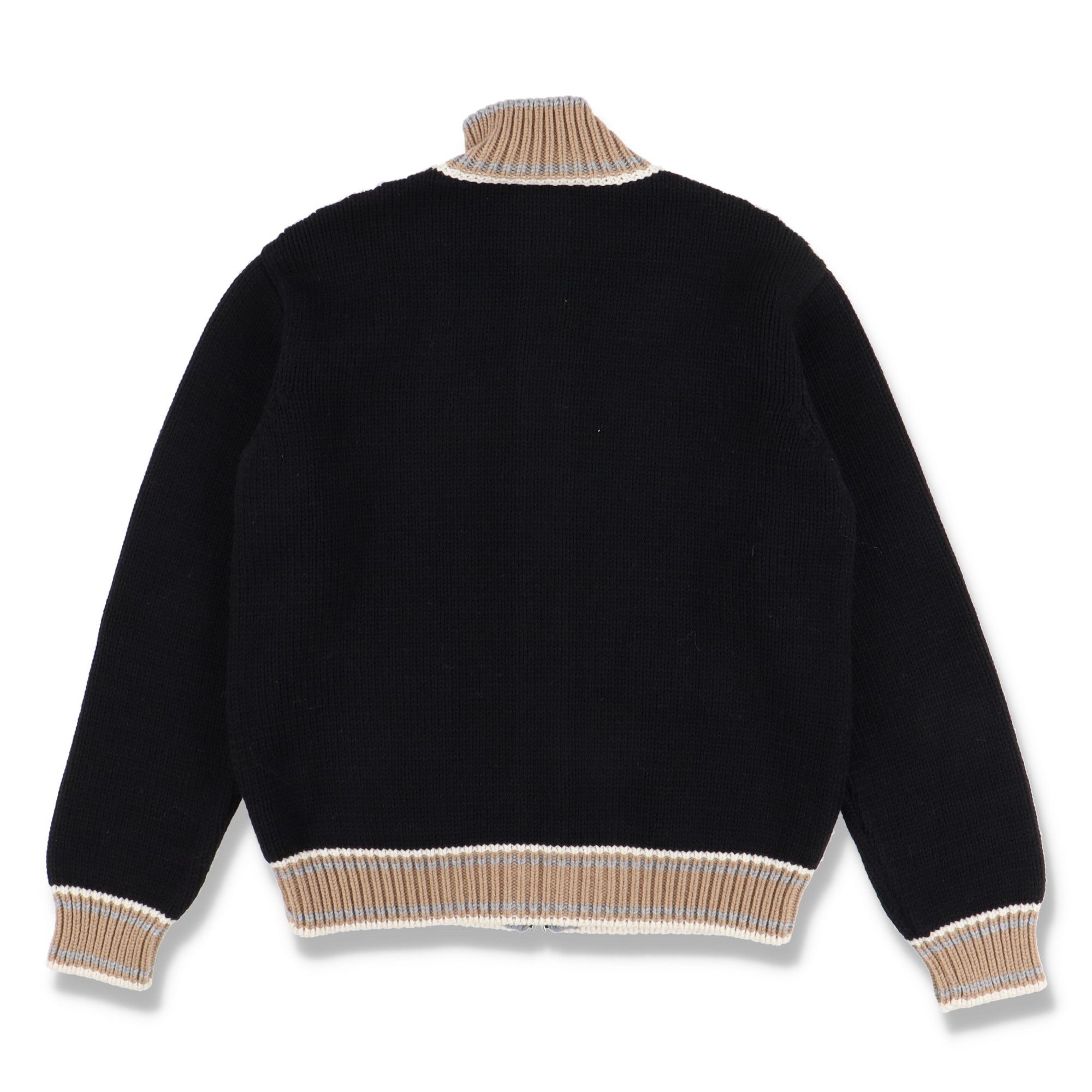 Off-White Black Web Zipped Mock Neck Wool Sweater Size US S / EU 44-46 / 1 - 6 Thumbnail