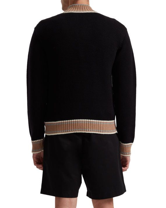 Off-White Black Web Zipped Mock Neck Wool Sweater Size US S / EU 44-46 / 1 - 3 Thumbnail