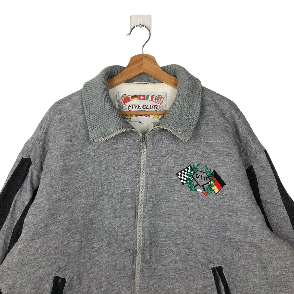 Japanese Brand VINTAGE FIVE CLUB BOMBER JACKET RIOT RIOT BIG LOGO RICKOWENS Size US L / EU 52-54 / 3 - 3 Thumbnail