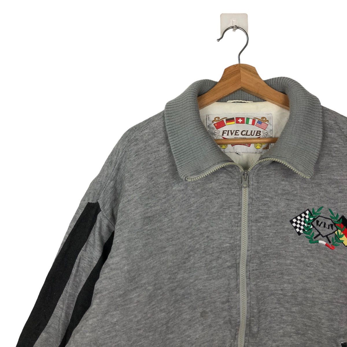 Japanese Brand VINTAGE FIVE CLUB BOMBER JACKET RIOT RIOT BIG LOGO RICKOWENS Size US L / EU 52-54 / 3 - 7 Thumbnail
