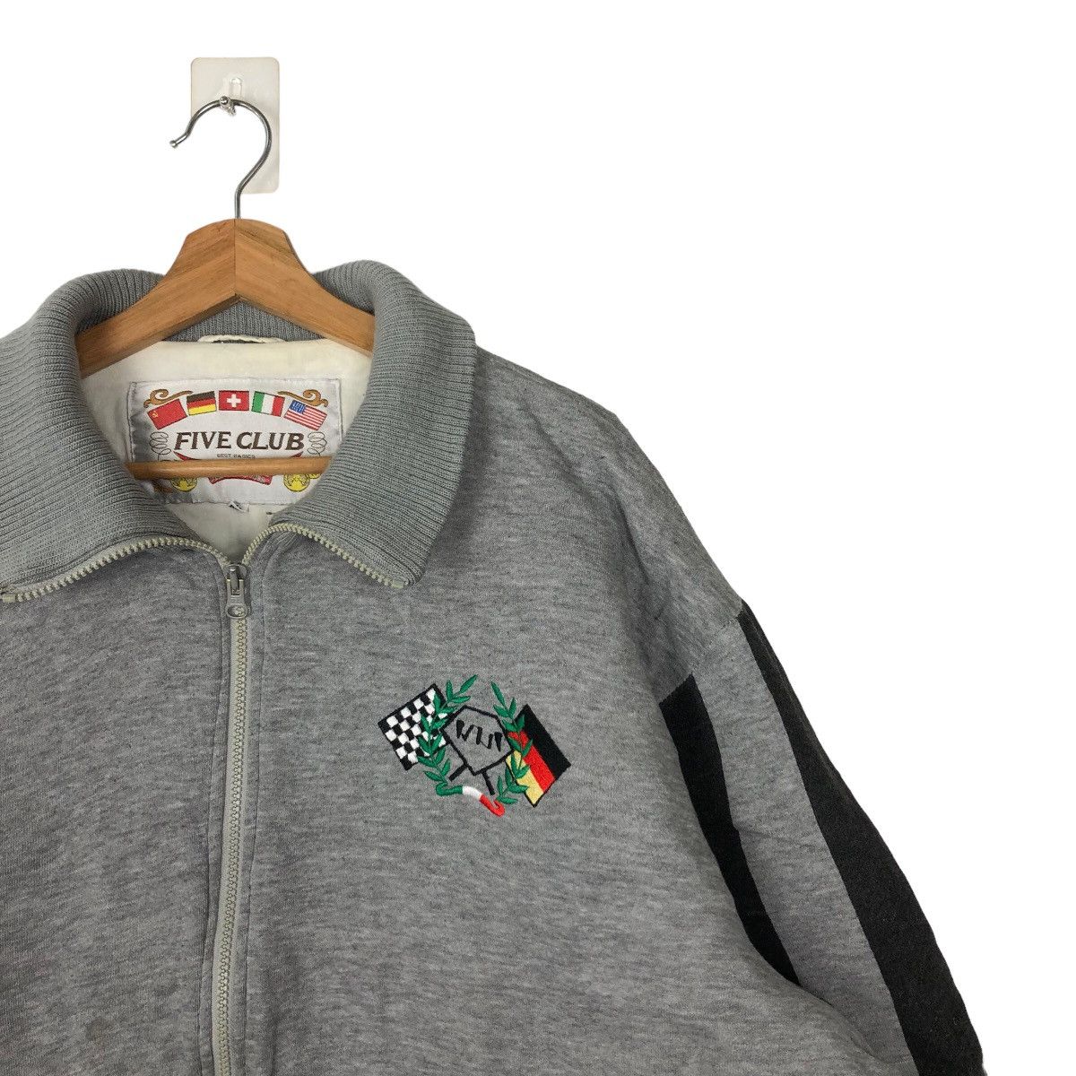 Japanese Brand VINTAGE FIVE CLUB BOMBER JACKET RIOT RIOT BIG LOGO RICKOWENS Size US L / EU 52-54 / 3 - 6 Thumbnail
