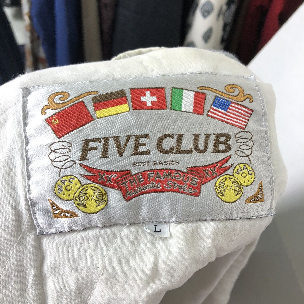 Japanese Brand VINTAGE FIVE CLUB BOMBER JACKET RIOT RIOT BIG LOGO RICKOWENS Size US L / EU 52-54 / 3 - 13 Thumbnail
