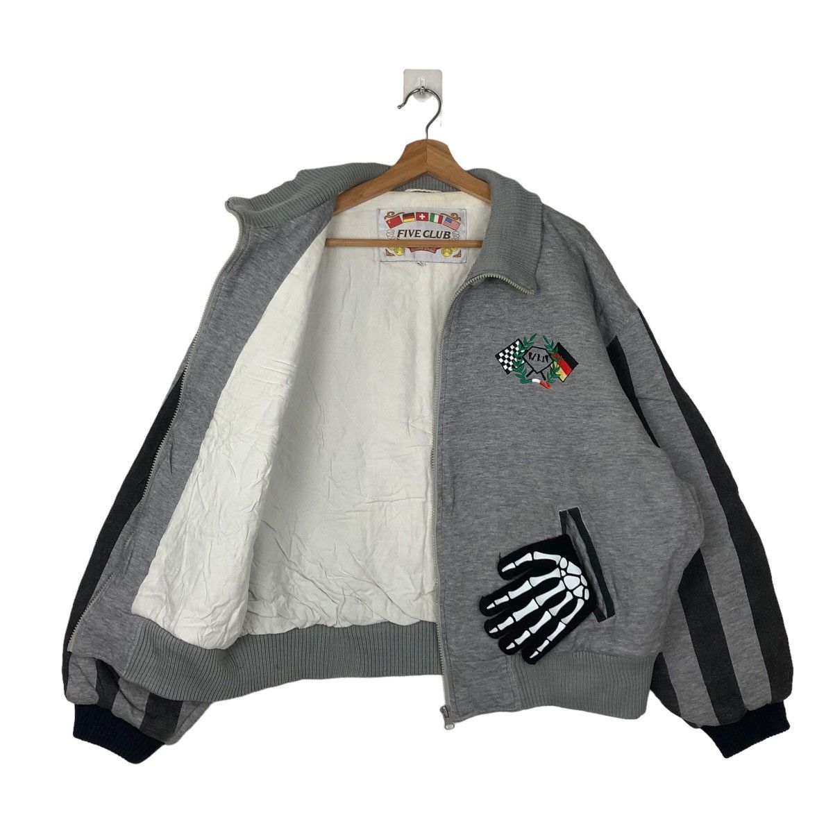 Japanese Brand VINTAGE FIVE CLUB BOMBER JACKET RIOT RIOT BIG LOGO RICKOWENS Size US L / EU 52-54 / 3 - 8 Thumbnail