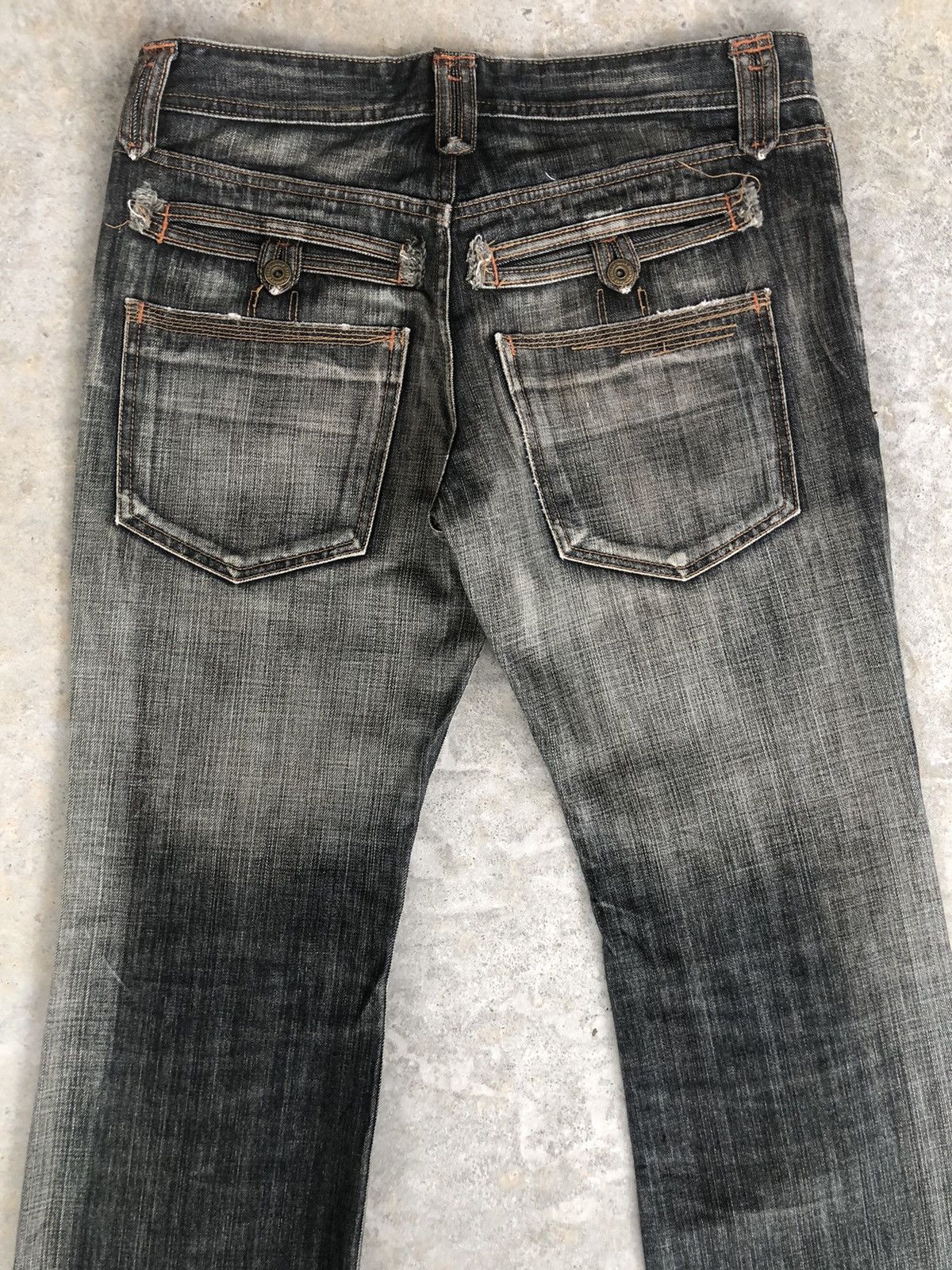Japanese Brand Japanese Back Number Flared Jeans Distressed Denim Size US 33 - 8 Thumbnail