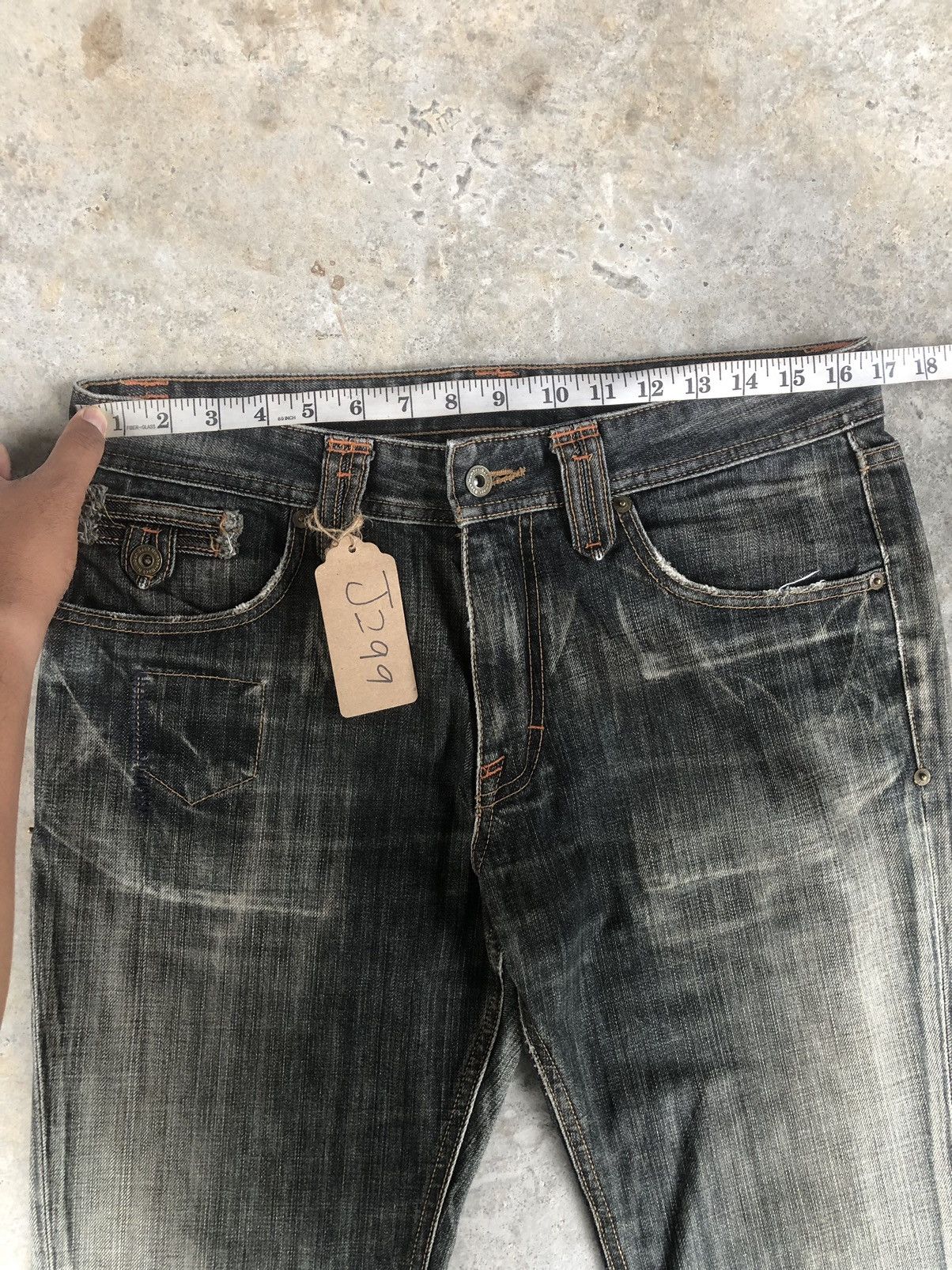 Japanese Brand Japanese Back Number Flared Jeans Distressed Denim Size US 33 - 16 Thumbnail
