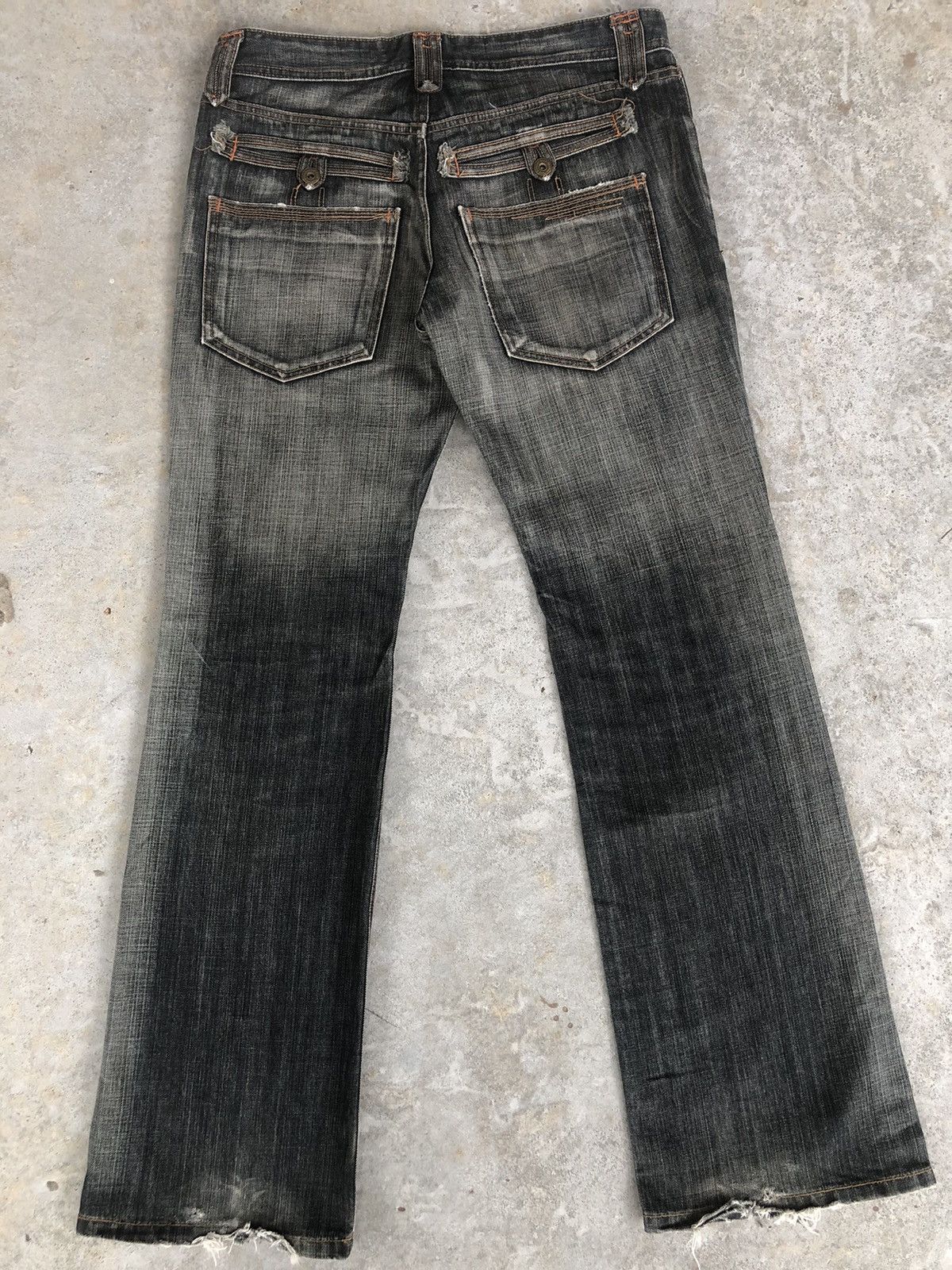 Japanese Brand Japanese Back Number Flared Jeans Distressed Denim Size US 33 - 2 Thumbnail