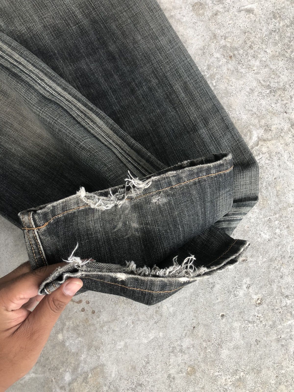 Japanese Brand Japanese Back Number Flared Jeans Distressed Denim Size US 33 - 14 Thumbnail