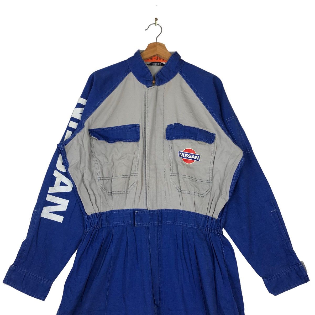 Japanese Brand VINTAGE OVERALL WORK BIG LOGO RACING WEAR NISSAN Size US 38 / EU 54 - 2 Thumbnail