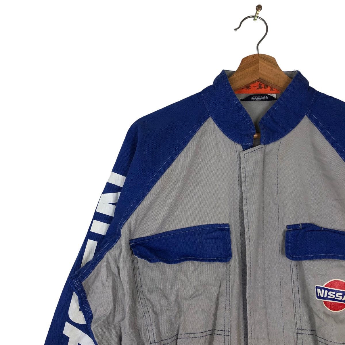 Japanese Brand VINTAGE OVERALL WORK BIG LOGO RACING WEAR NISSAN Size US 38 / EU 54 - 5 Thumbnail