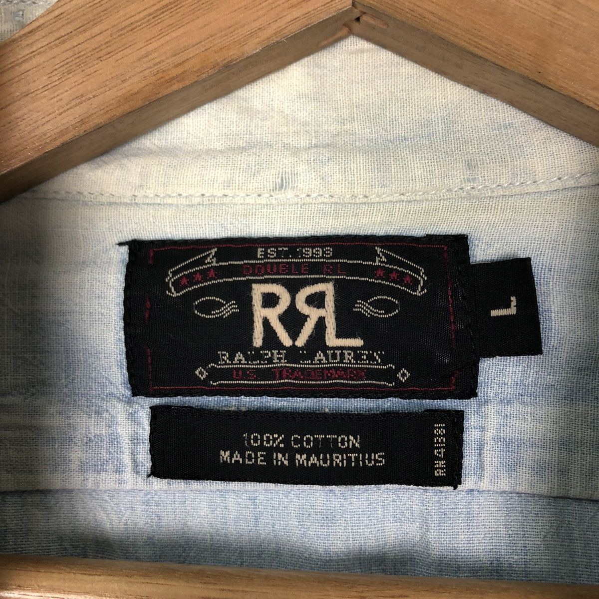RRL Ralph Lauren VINTAGE CHAMBRAY DENIM DOUBLE RL RALPH LAUREN Size US L / EU 52-54 / 3 - 13 Thumbnail