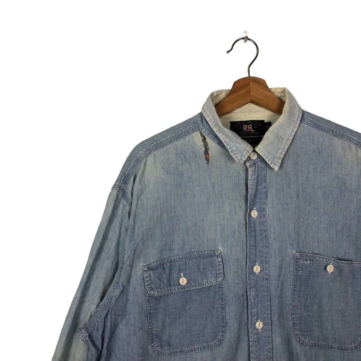 RRL Ralph Lauren VINTAGE CHAMBRAY DENIM DOUBLE RL RALPH LAUREN Size US L / EU 52-54 / 3 - 6 Thumbnail