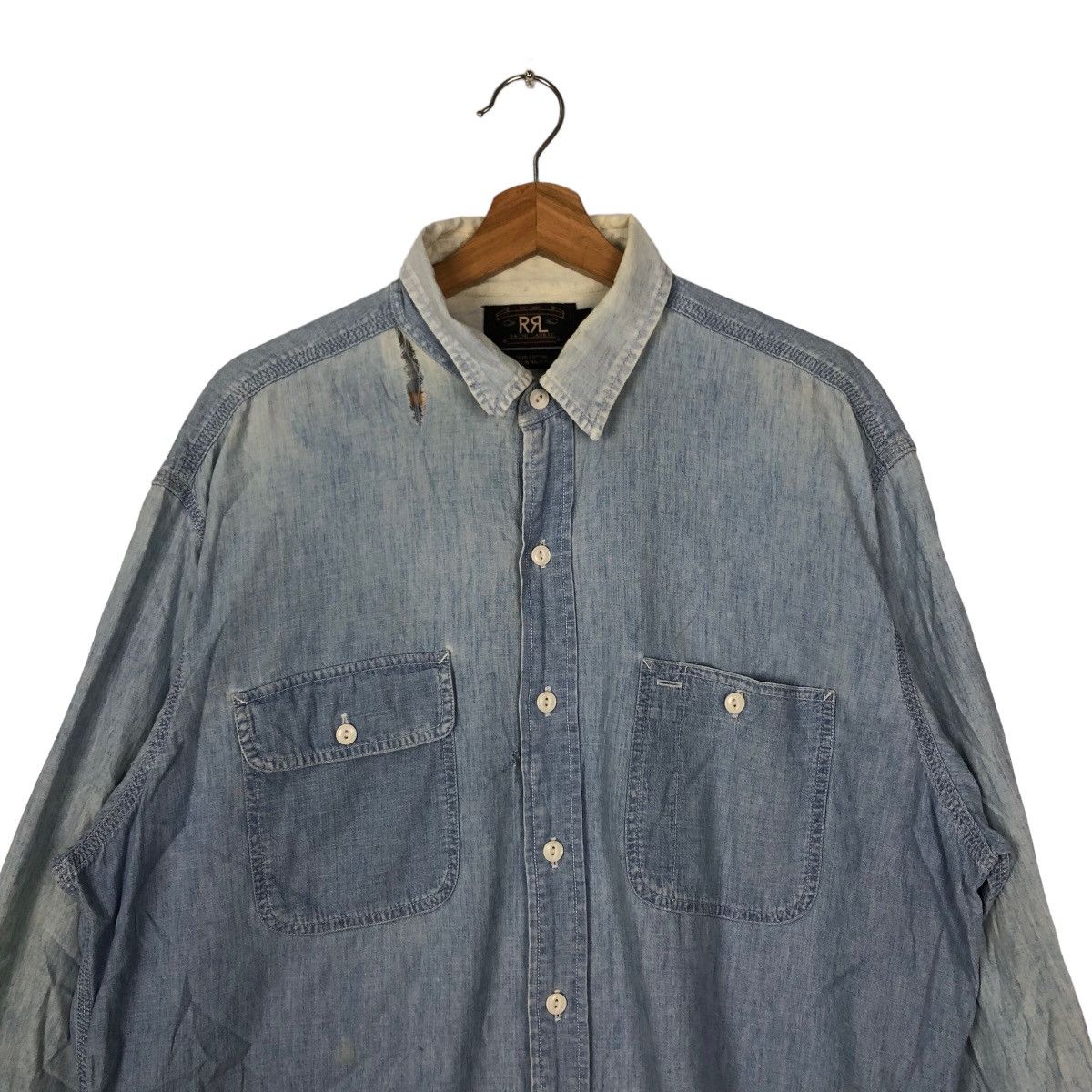 RRL Ralph Lauren VINTAGE CHAMBRAY DENIM DOUBLE RL RALPH LAUREN Size US L / EU 52-54 / 3 - 2 Thumbnail