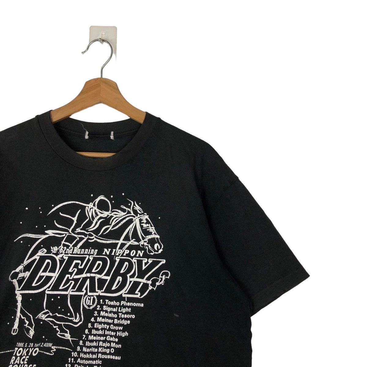 Japanese Brand VINTAGE 1985 NIPPON DERBY TEE BIG LOGO SPORTS Size US L / EU 52-54 / 3 - 5 Thumbnail