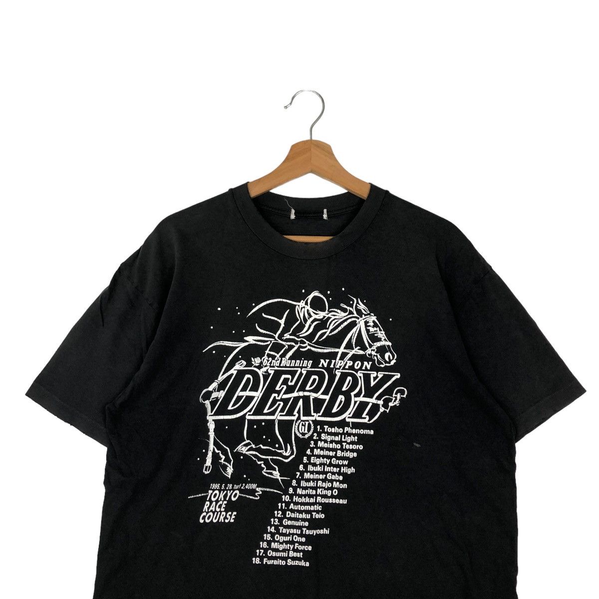 Japanese Brand VINTAGE 1985 NIPPON DERBY TEE BIG LOGO SPORTS Size US L / EU 52-54 / 3 - 2 Thumbnail