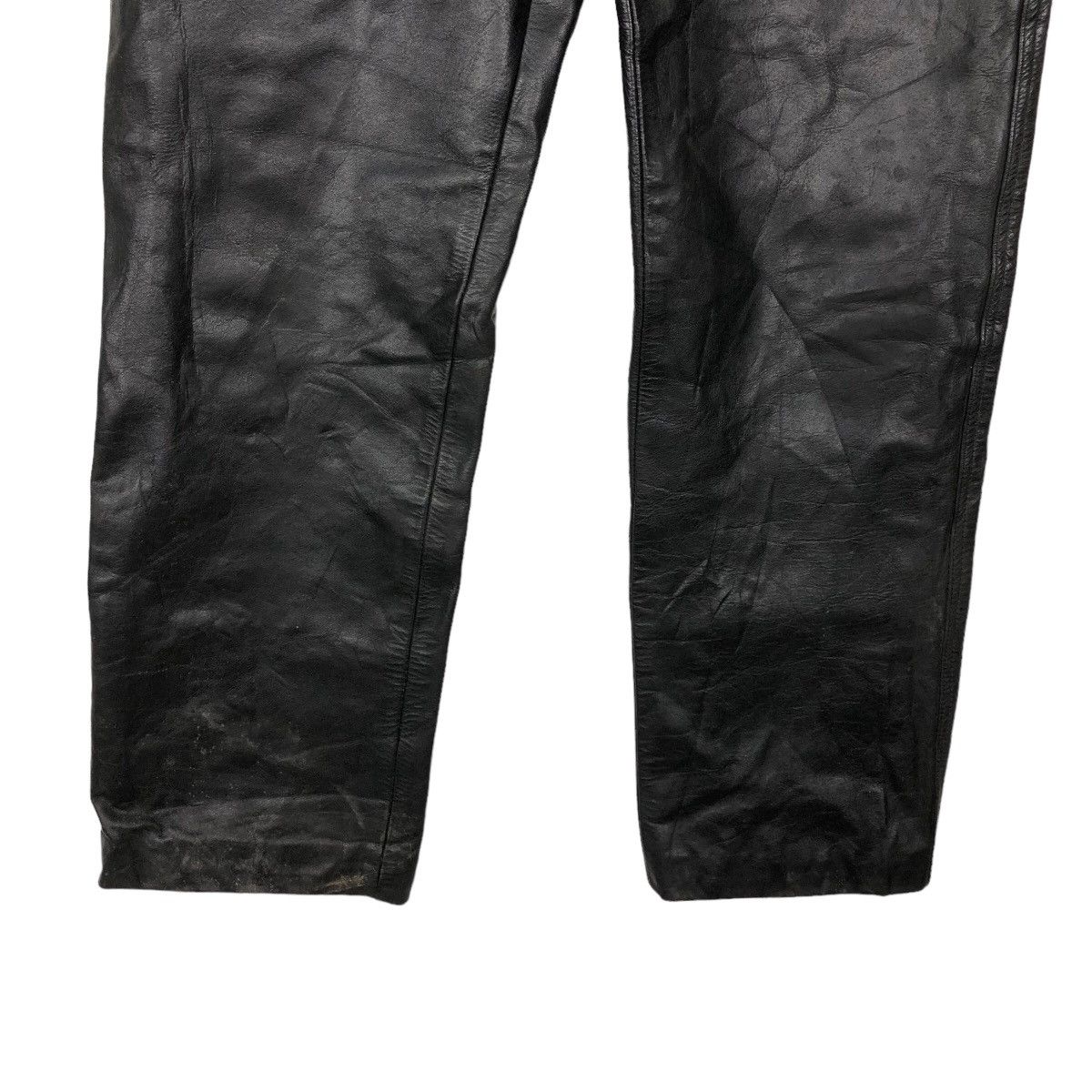Genuine Leather VINTAGE SOFT LEATHER PANTS RACER INSPIRED RICK OWENS Size US 32 / EU 48 - 3 Thumbnail