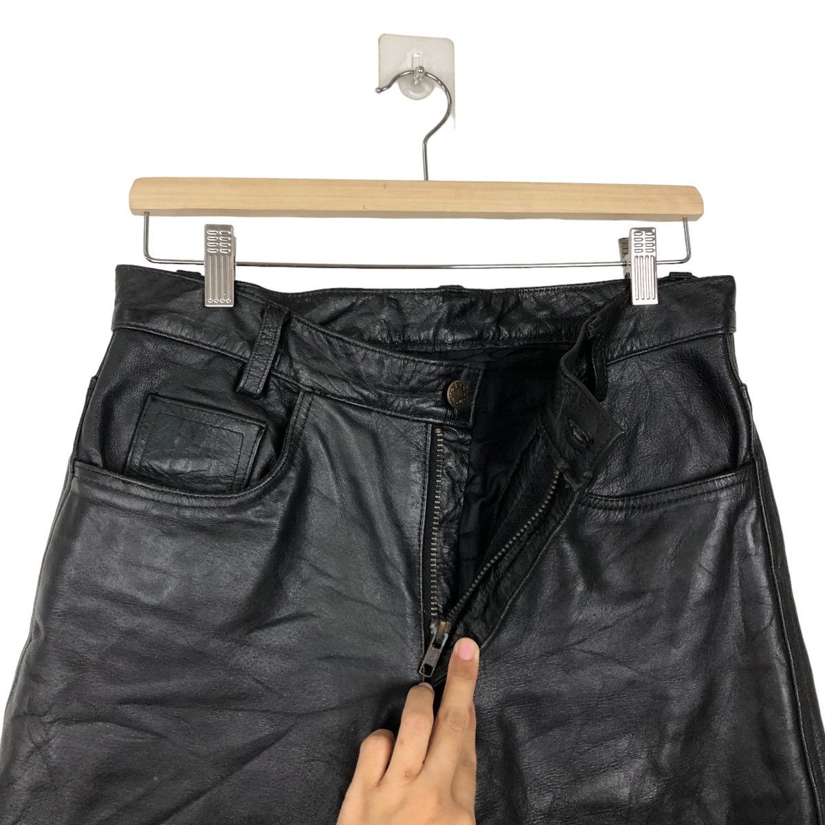 Genuine Leather VINTAGE SOFT LEATHER PANTS RACER INSPIRED RICK OWENS Size US 32 / EU 48 - 8 Thumbnail