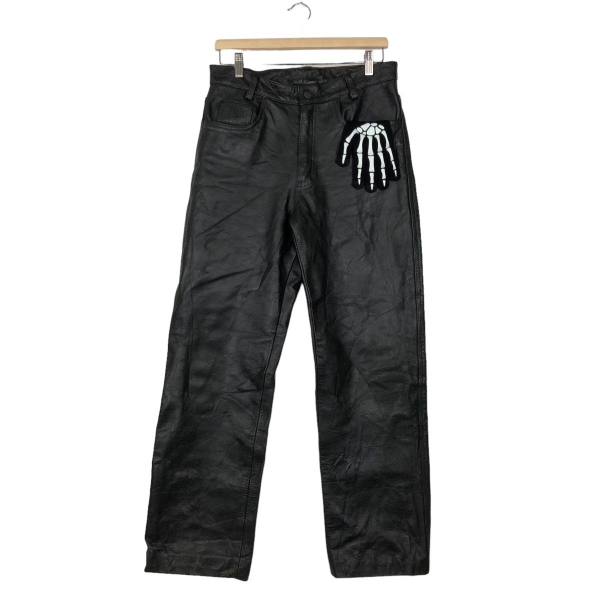 Genuine Leather VINTAGE SOFT LEATHER PANTS RACER INSPIRED RICK OWENS Size US 32 / EU 48 - 1 Thumbnail