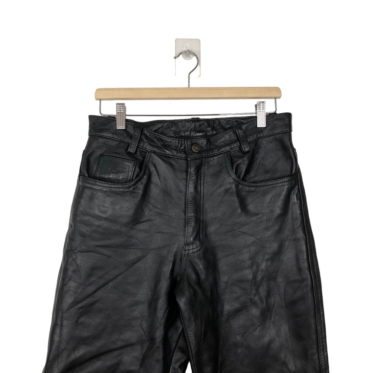 Genuine Leather VINTAGE SOFT LEATHER PANTS RACER INSPIRED RICK OWENS Size US 32 / EU 48 - 2 Thumbnail