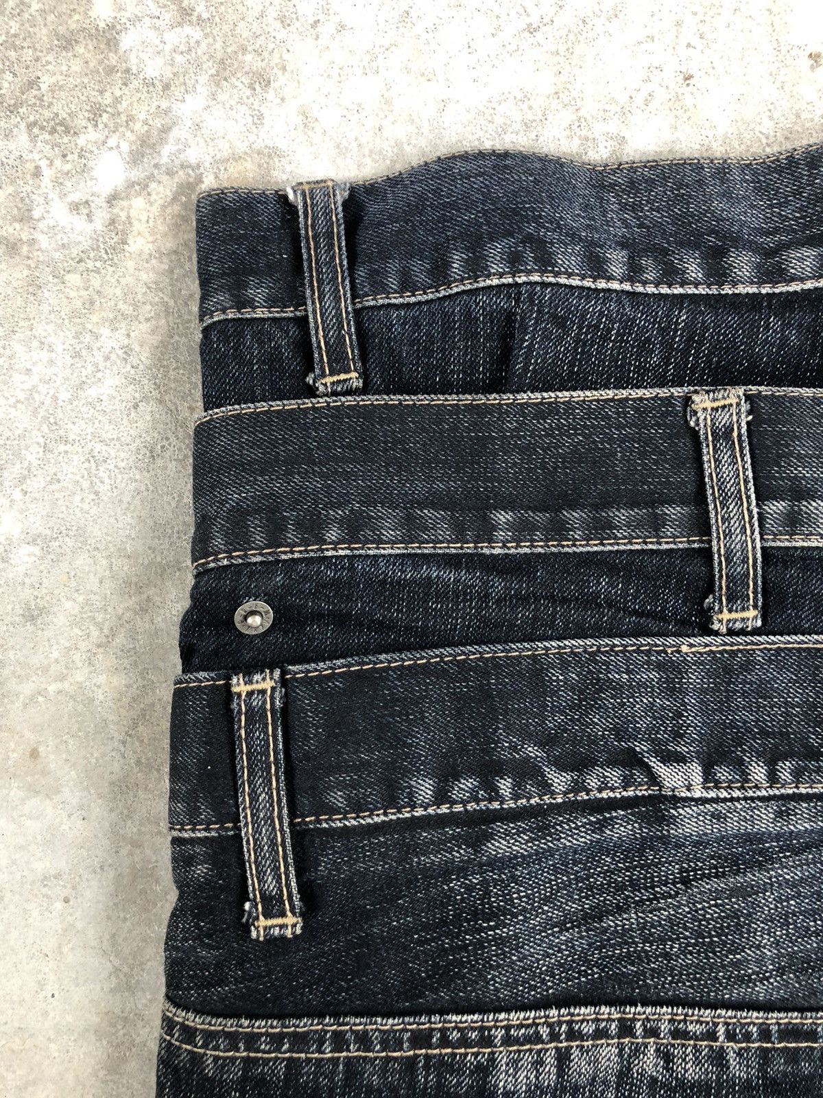 PPFM PPFM Double Waist Distressed Denim Punk Style Size US 33 - 15 Thumbnail