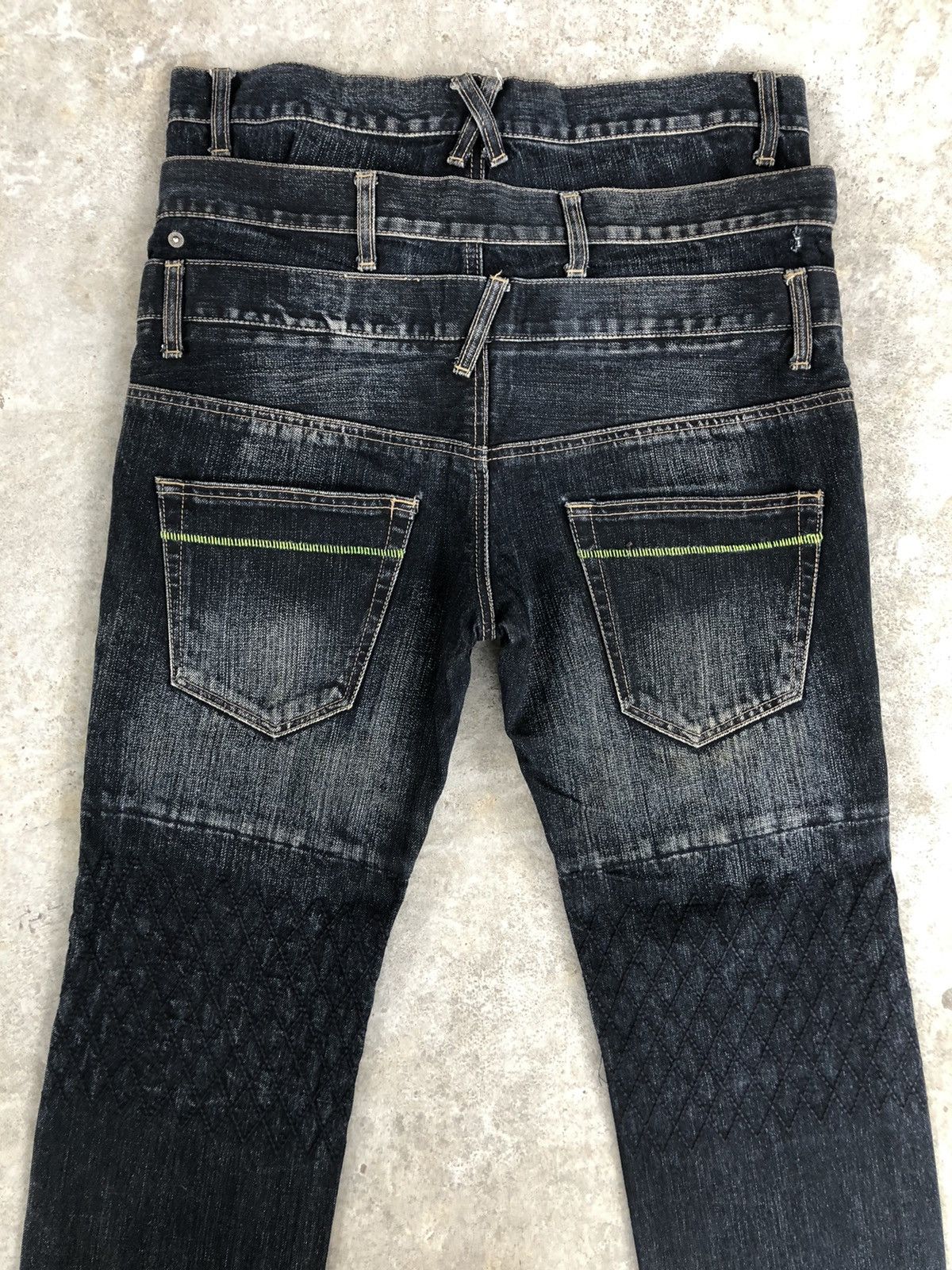PPFM PPFM Double Waist Distressed Denim Punk Style Size US 33 - 14 Thumbnail