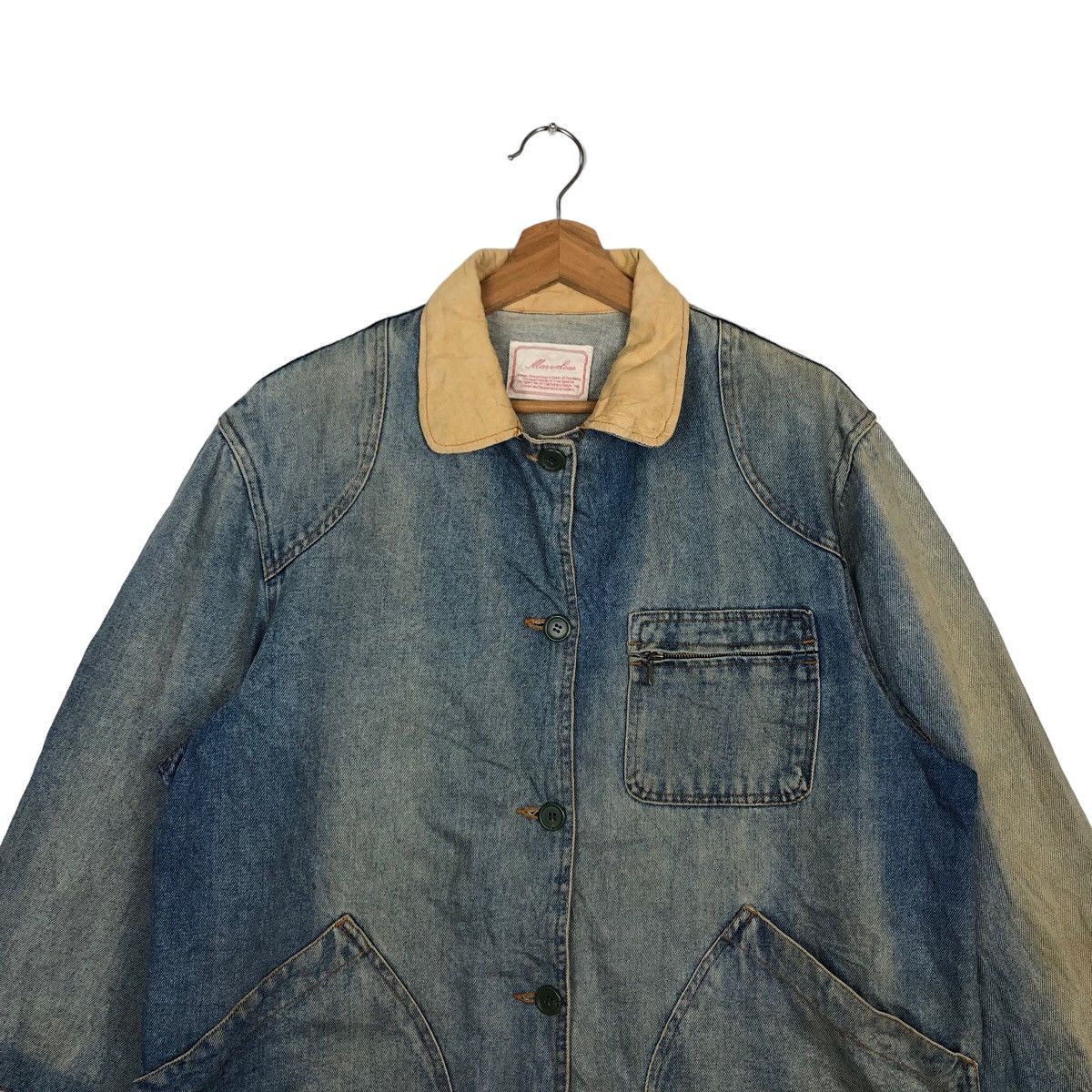 Japanese Brand VINTAGE CHORE DENIM WORK JACKET MANJELOUS ISSEY MIYAKE STYLE Size US L / EU 52-54 / 3 - 2 Thumbnail