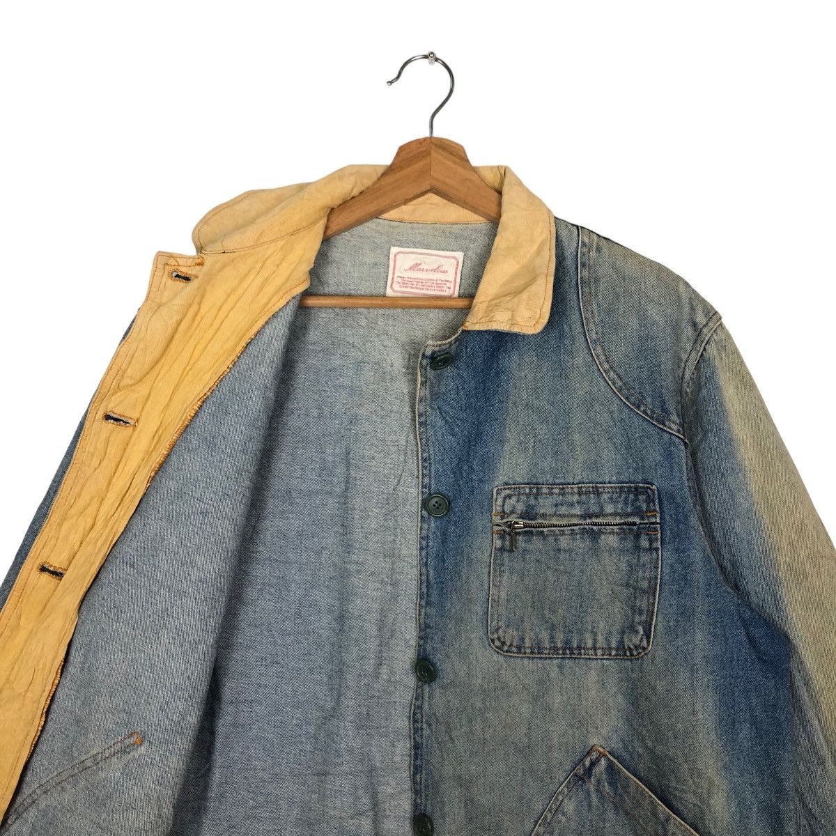 Japanese Brand VINTAGE CHORE DENIM WORK JACKET MANJELOUS ISSEY MIYAKE STYLE Size US L / EU 52-54 / 3 - 9 Thumbnail