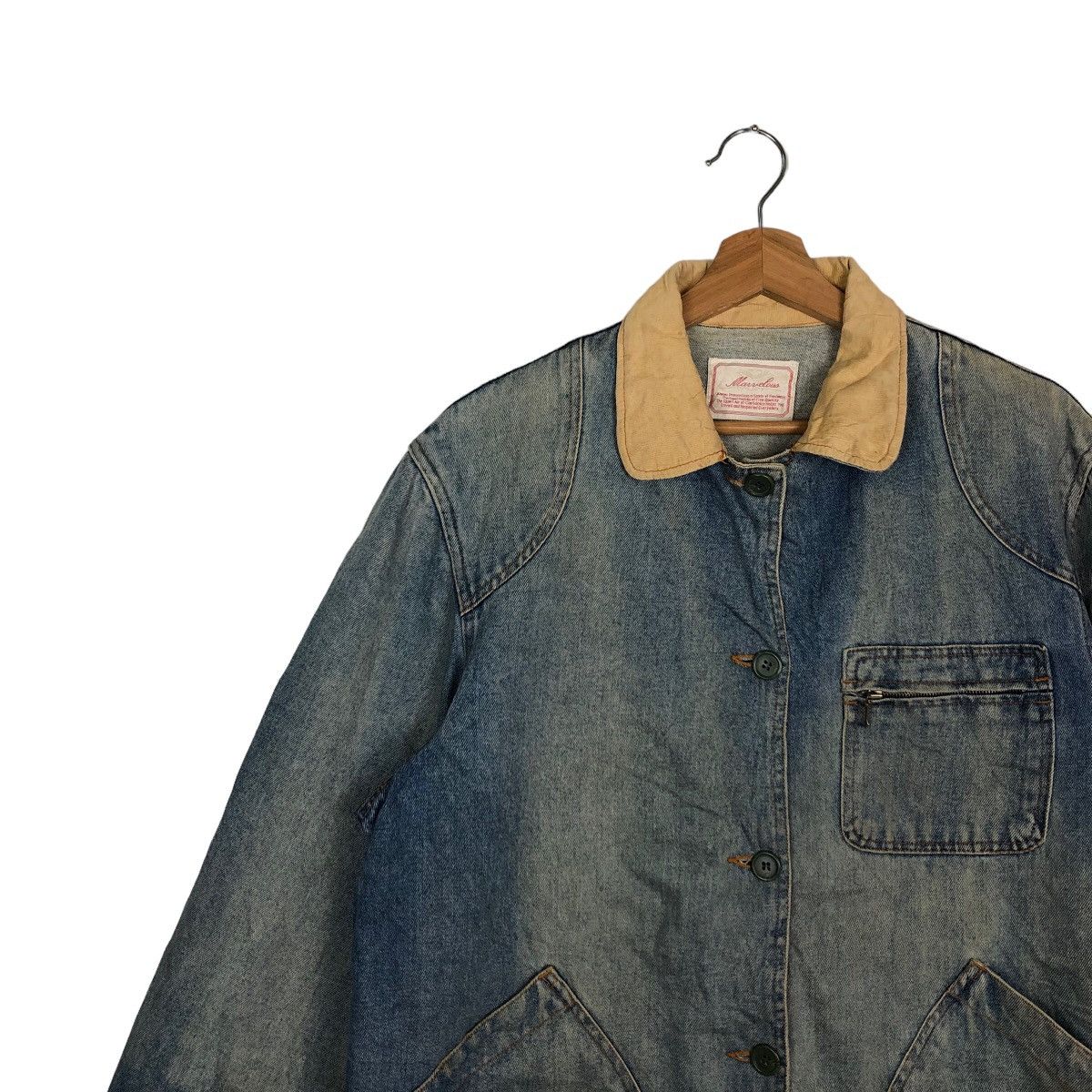 Japanese Brand VINTAGE CHORE DENIM WORK JACKET MANJELOUS ISSEY MIYAKE STYLE Size US L / EU 52-54 / 3 - 6 Thumbnail