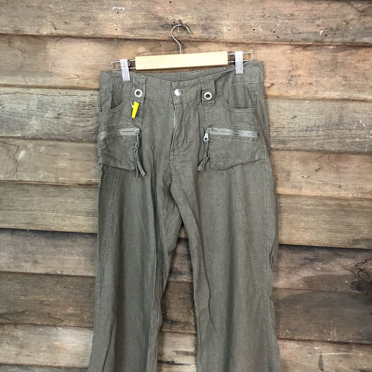 Japanese Brand Double Edge Green multipocket Cargo Pants #3976 Size US 28 / EU 44 - 2 Thumbnail