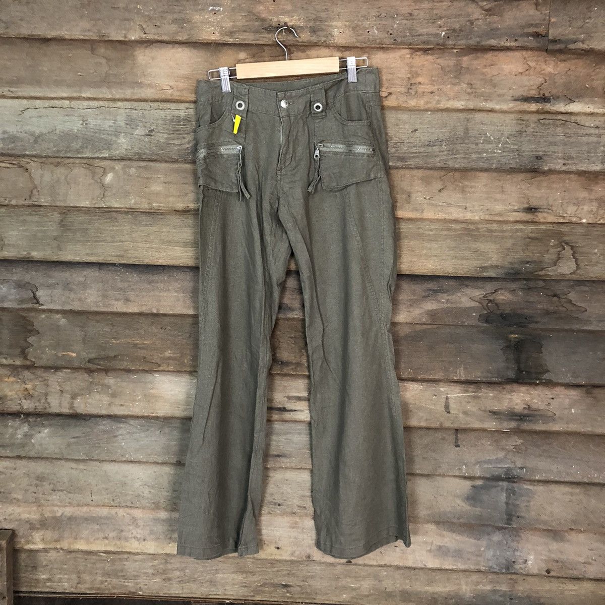 Japanese Brand Double Edge Green multipocket Cargo Pants #3976 Size US 28 / EU 44 - 1 Thumbnail