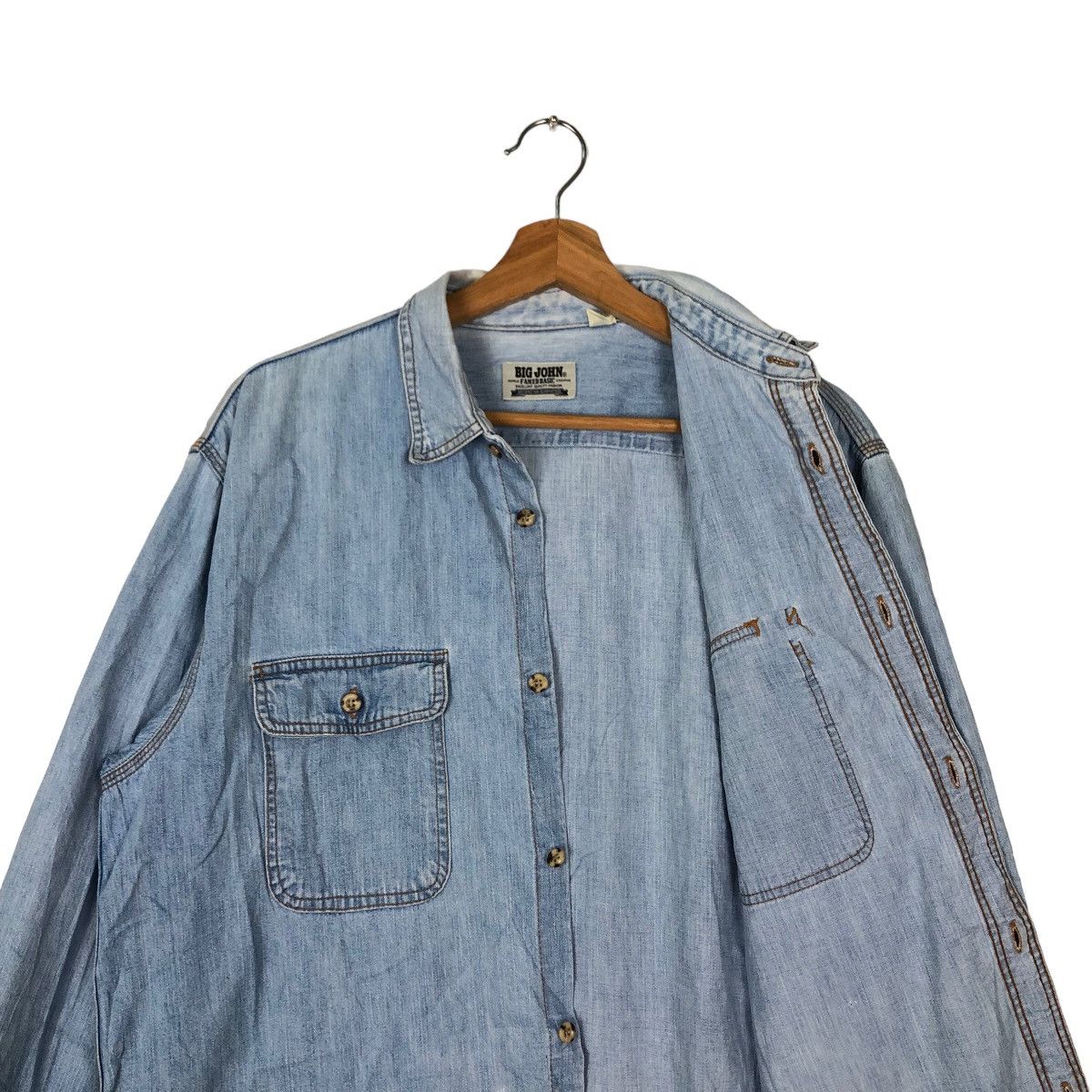 Japanese Brand VINTAGE CHAMBRAY DENIM BIG JOHN HYSTERIC GLAMOUR DESIGN Size US M / EU 48-50 / 2 - 9 Thumbnail