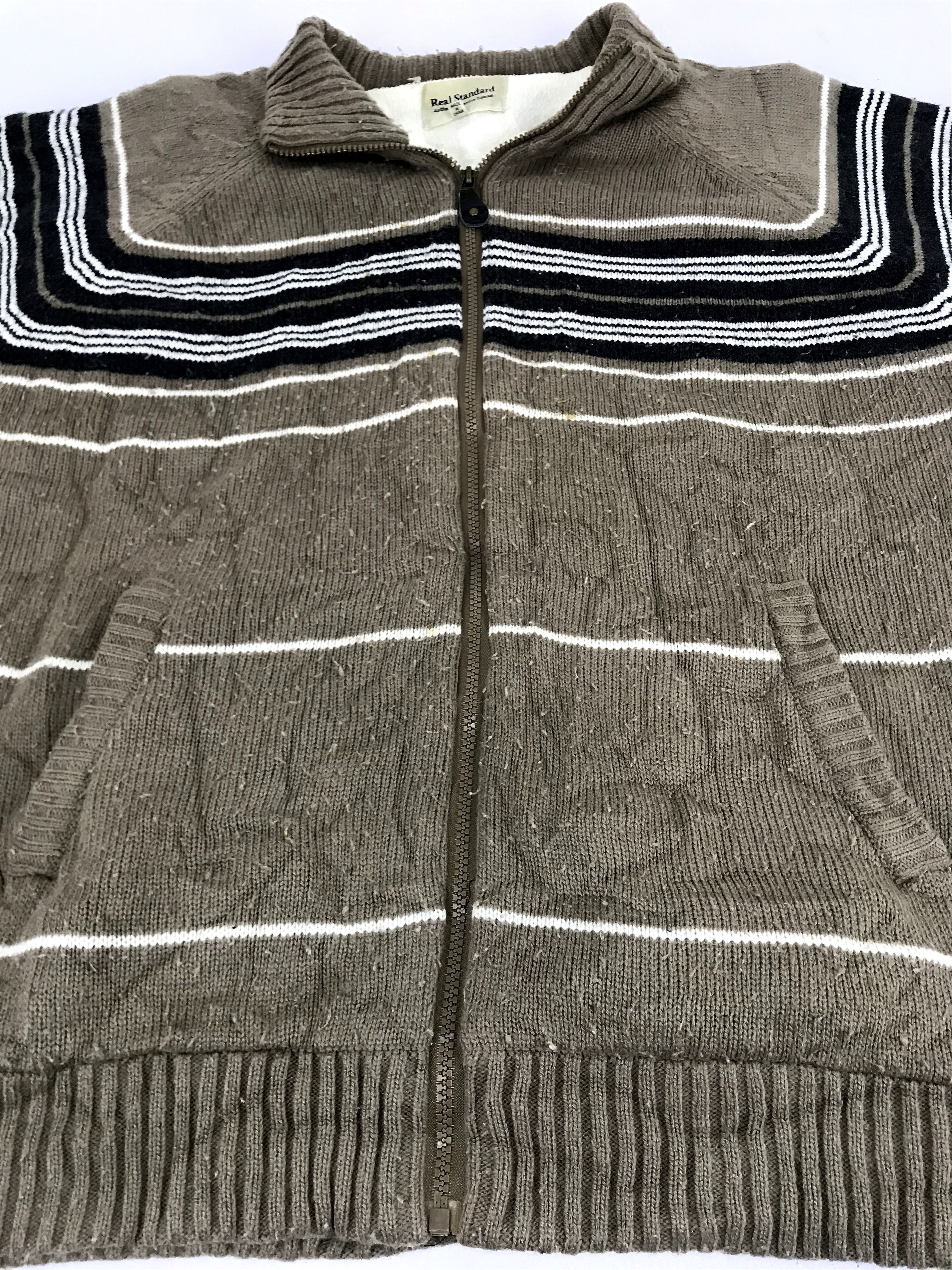 Japanese Brand Real Standard Sherpa Inner Sweatshirt Striped Desig Size US L / EU 52-54 / 3 - 2 Thumbnail